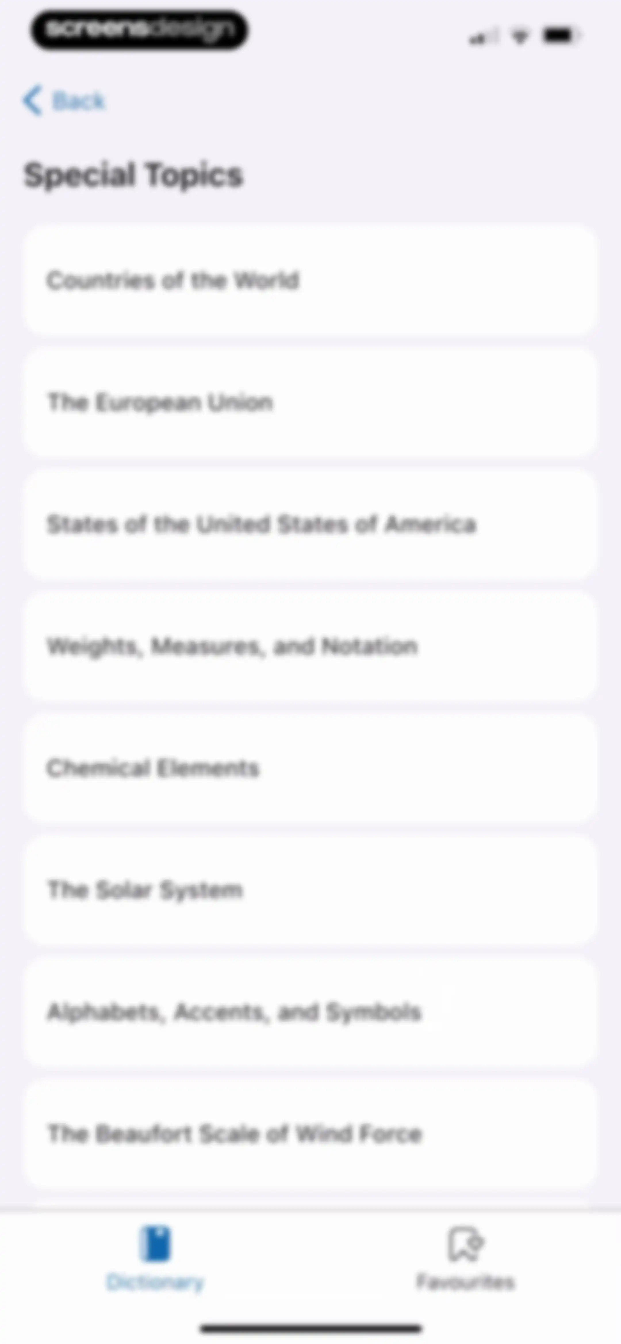 Oxford Dictionary & Thesaurus screen 29