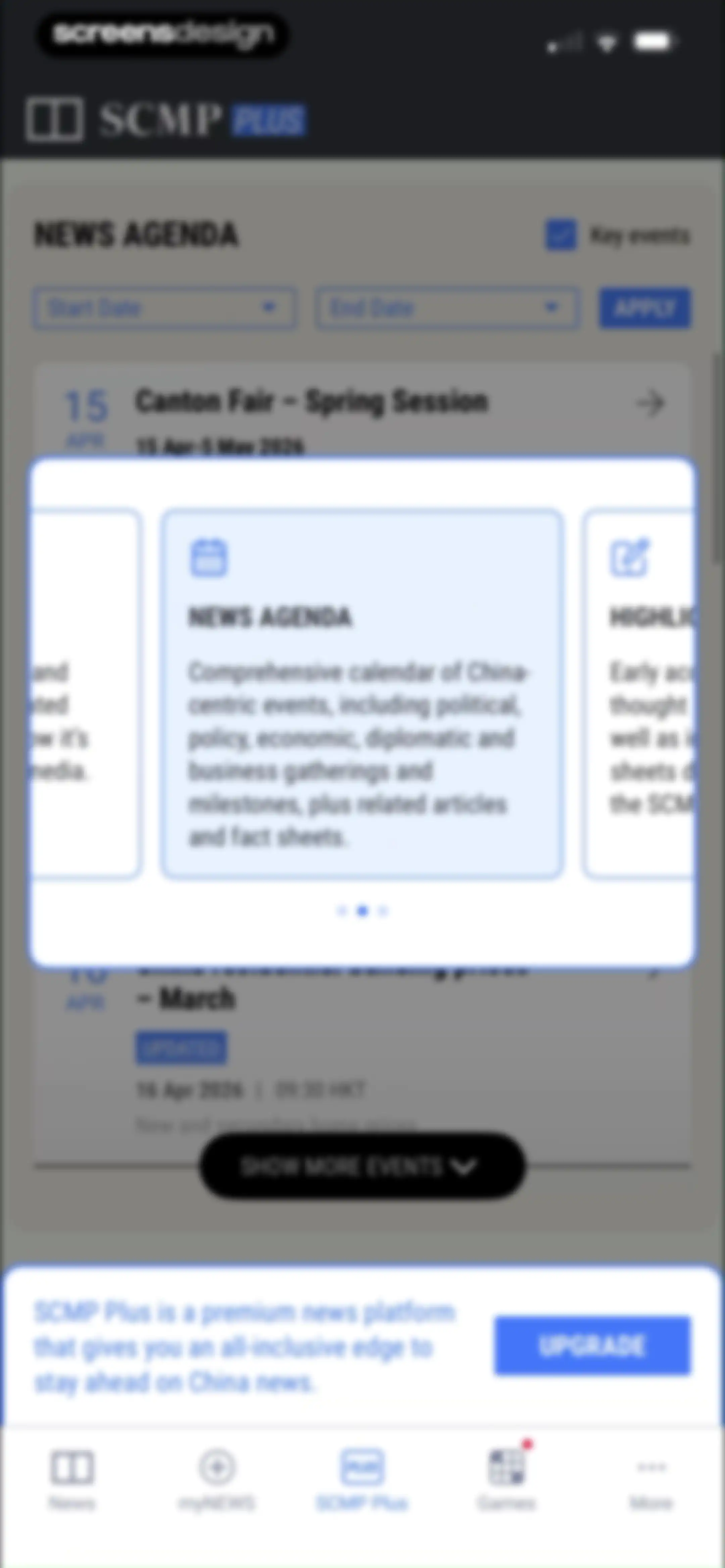 South China Morning Post: News screen 69