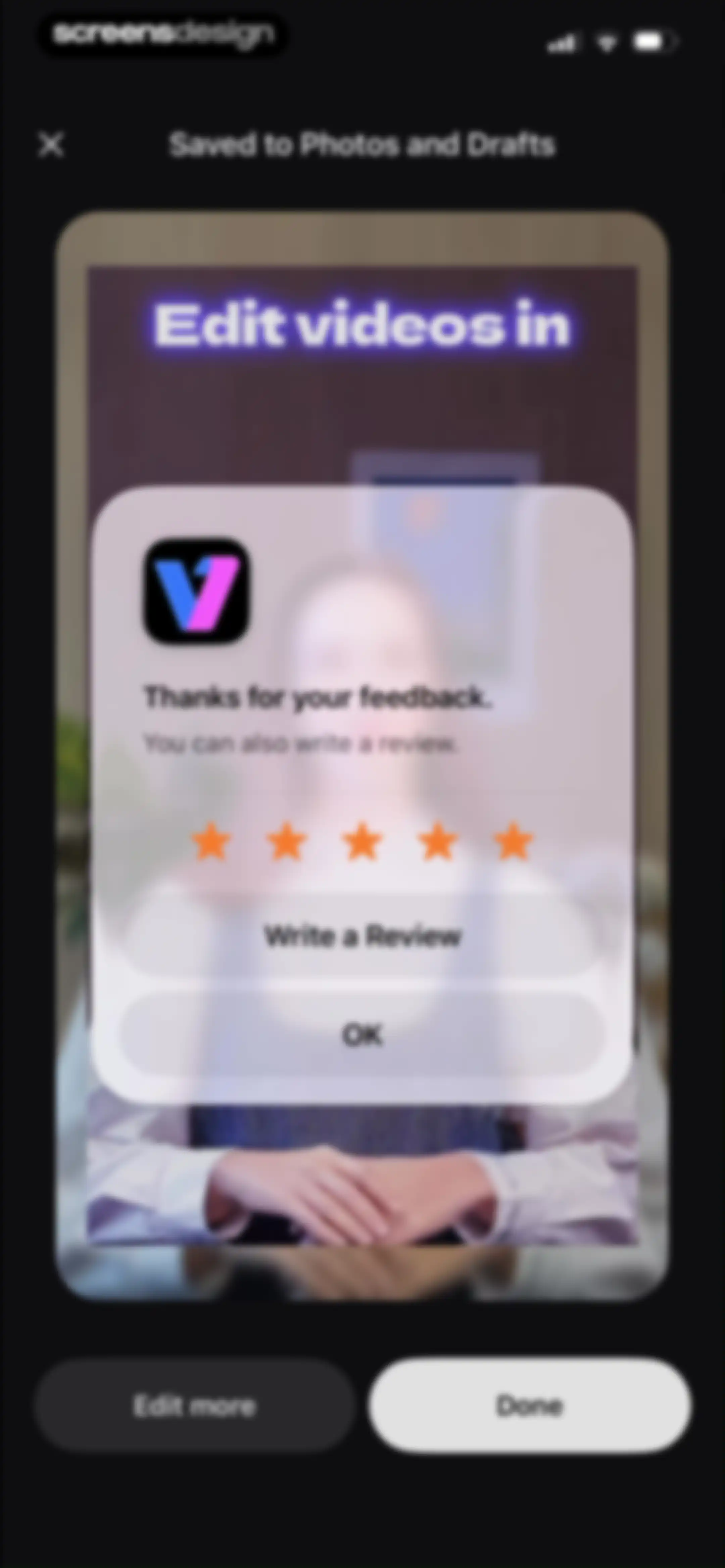 Vmake Labs: create viral video screen 121