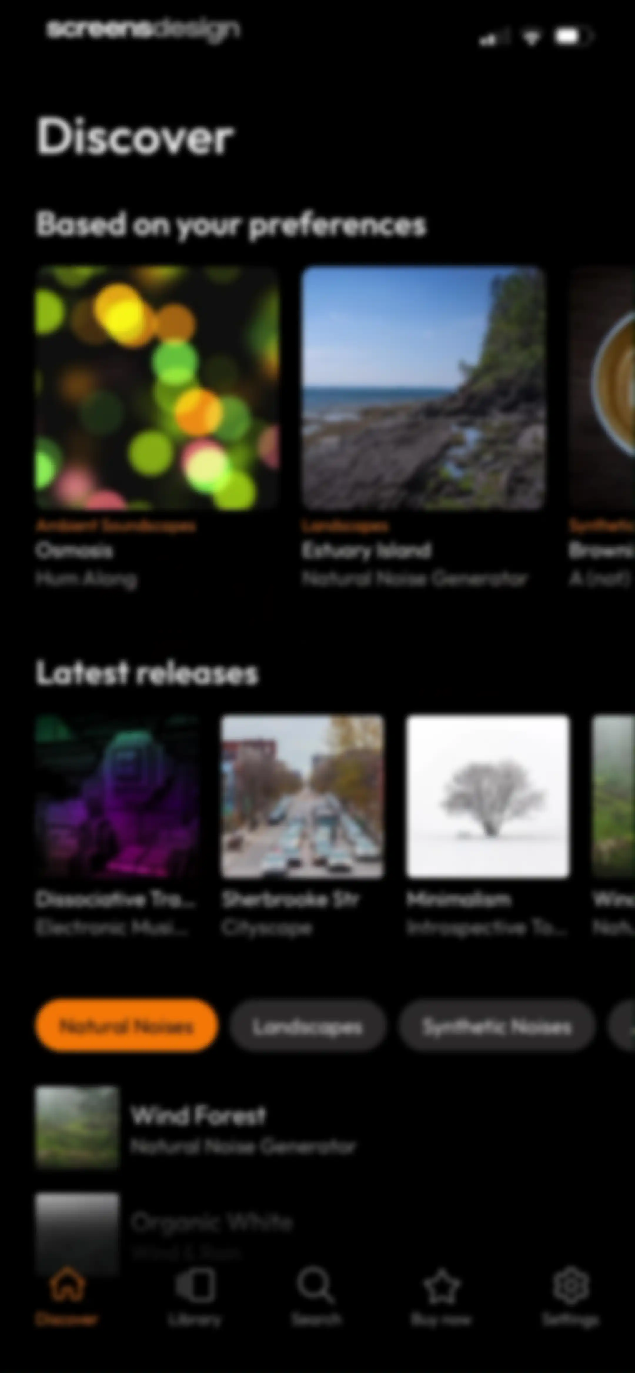 myNoise: Focus · Relax · Sleep screen 6