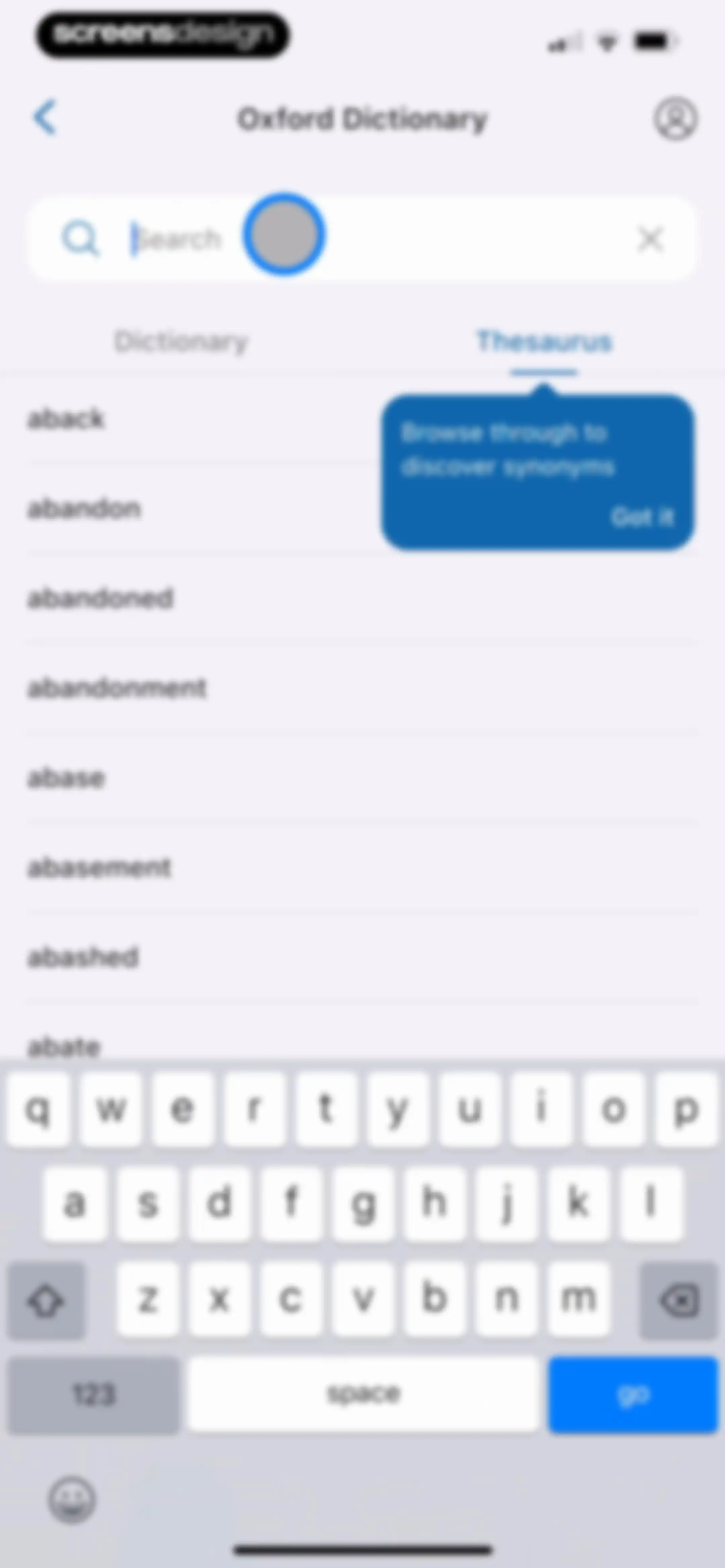 Oxford Dictionary & Thesaurus screen 35