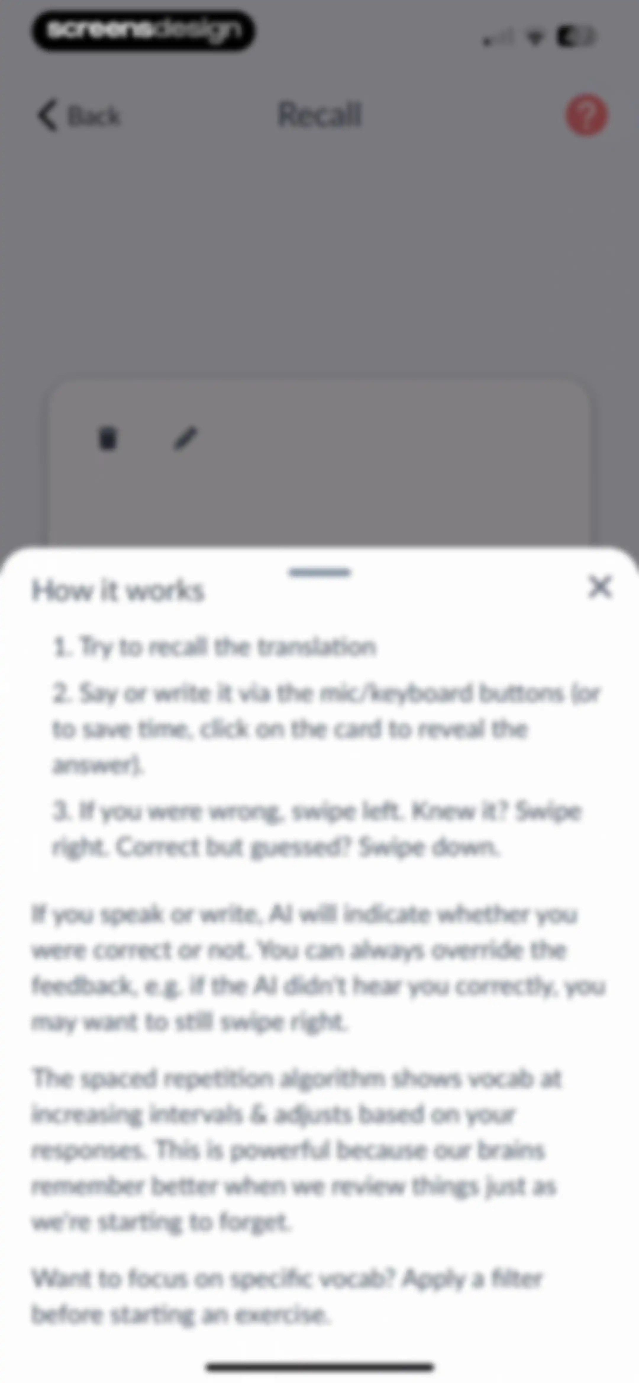 Langua: AI language learning screen 102