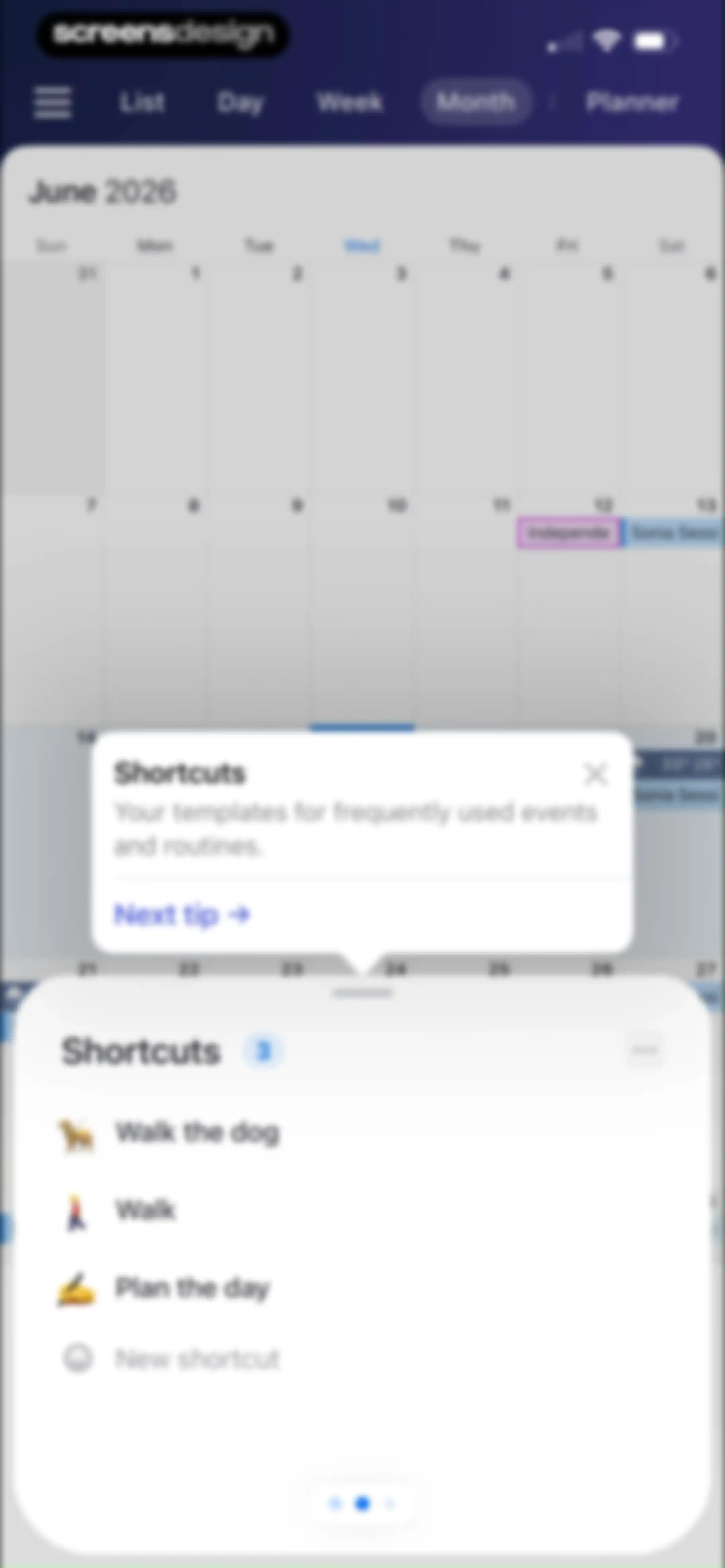 Calendars: Schedule Planner screen 63
