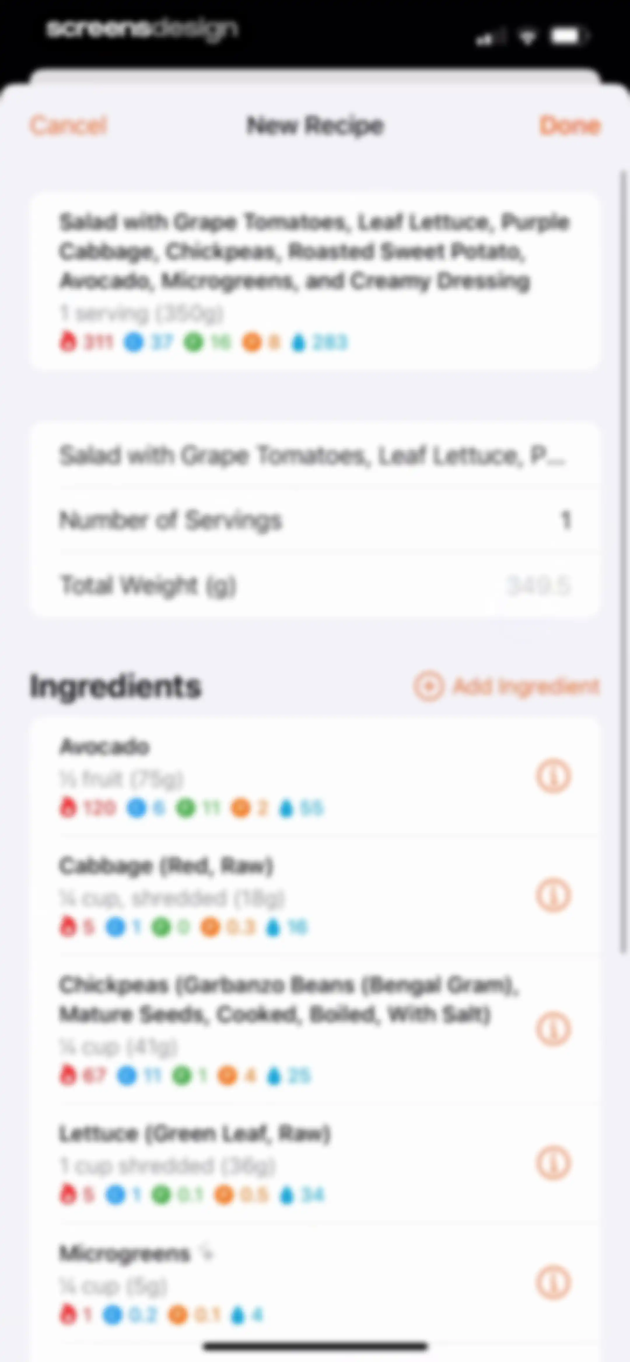 Nutrition Tracker: Foodnoms screen 115