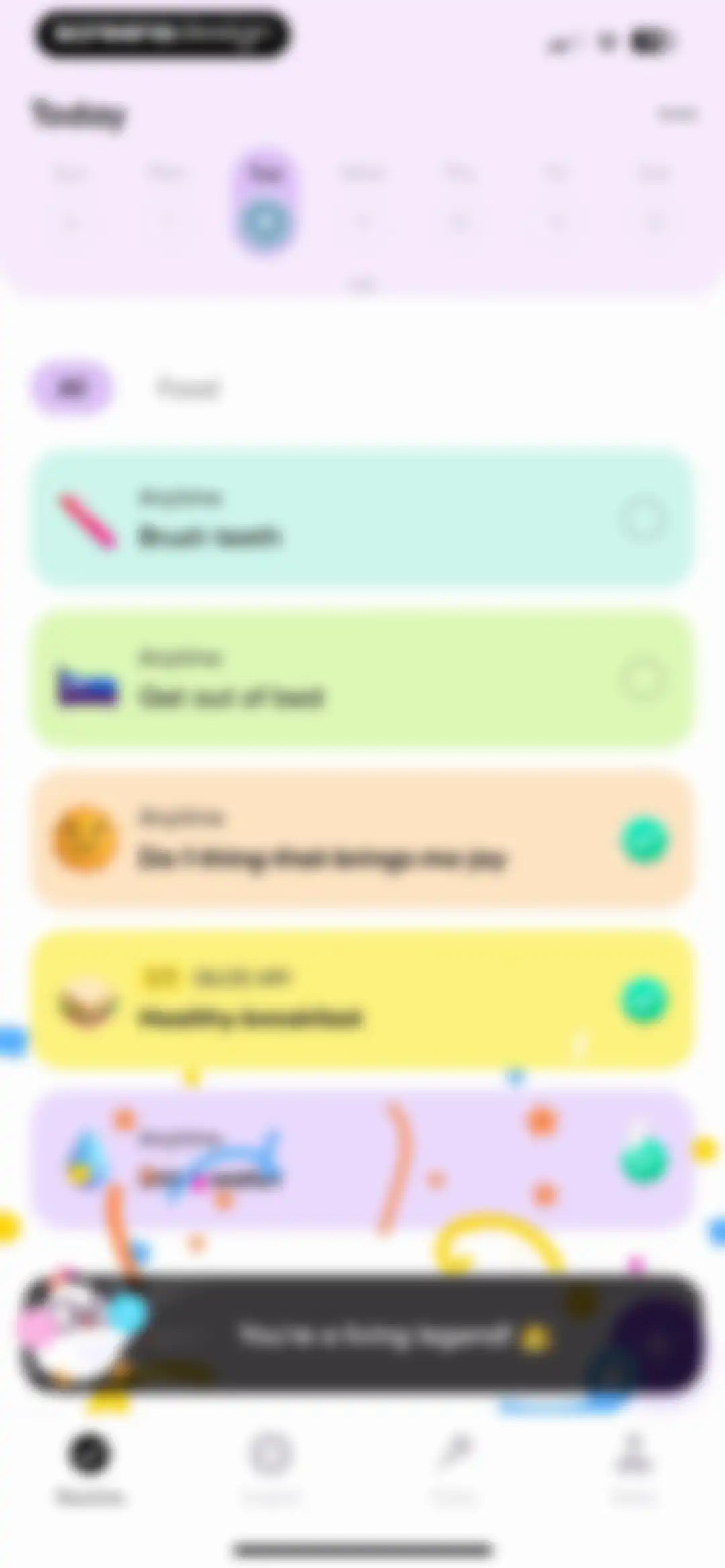 Me+ Lifestyle Routine screen 80