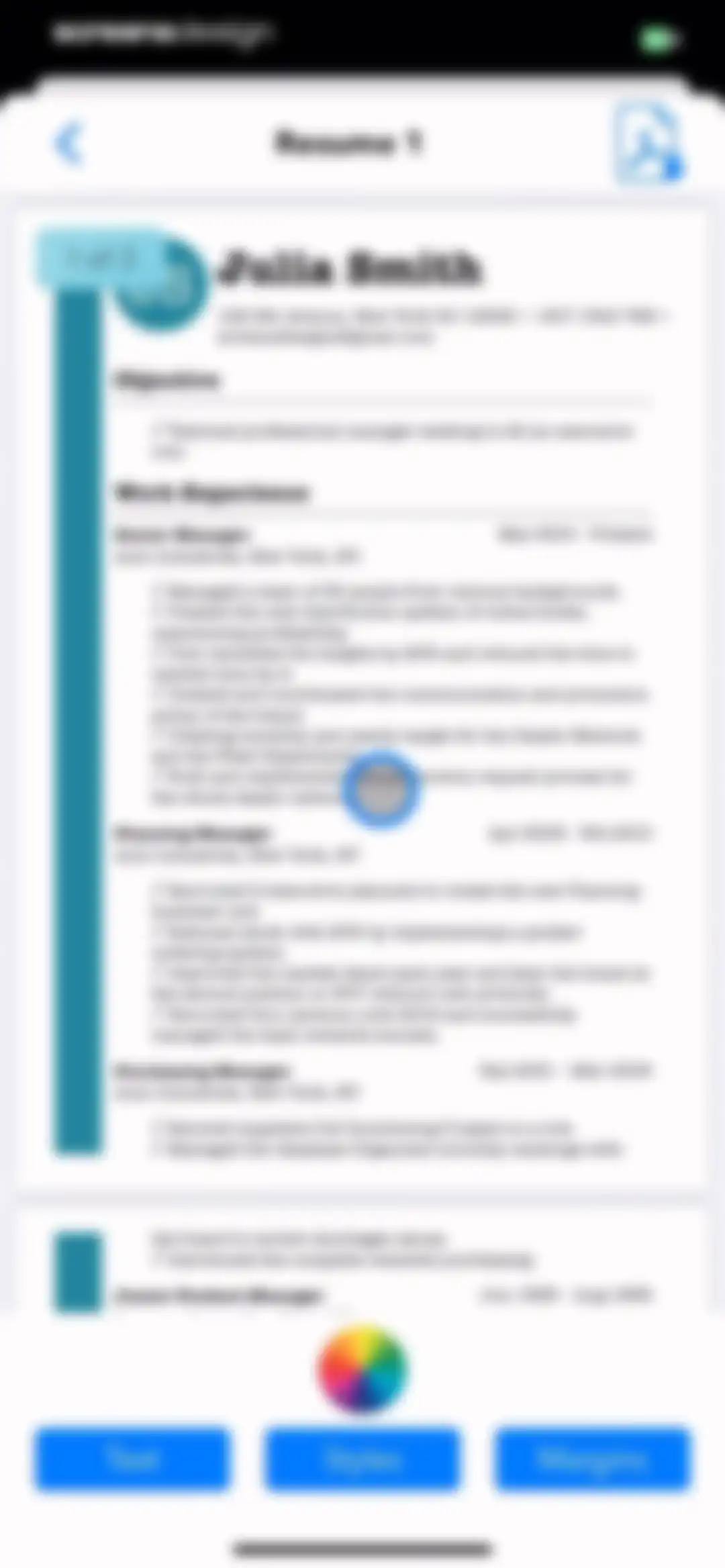 Resume Builder⁺ screen 23