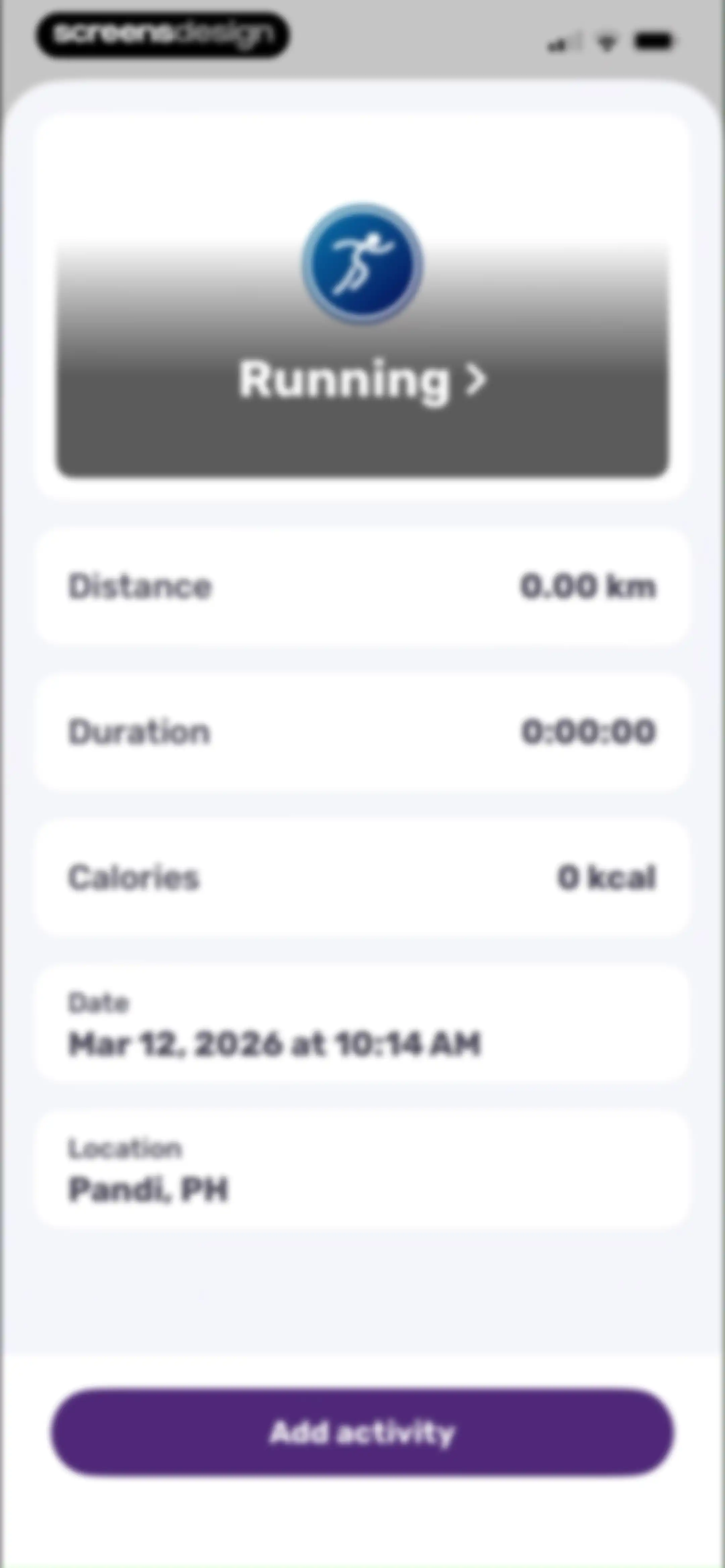 Running Tracker App – FITAPP screen 88