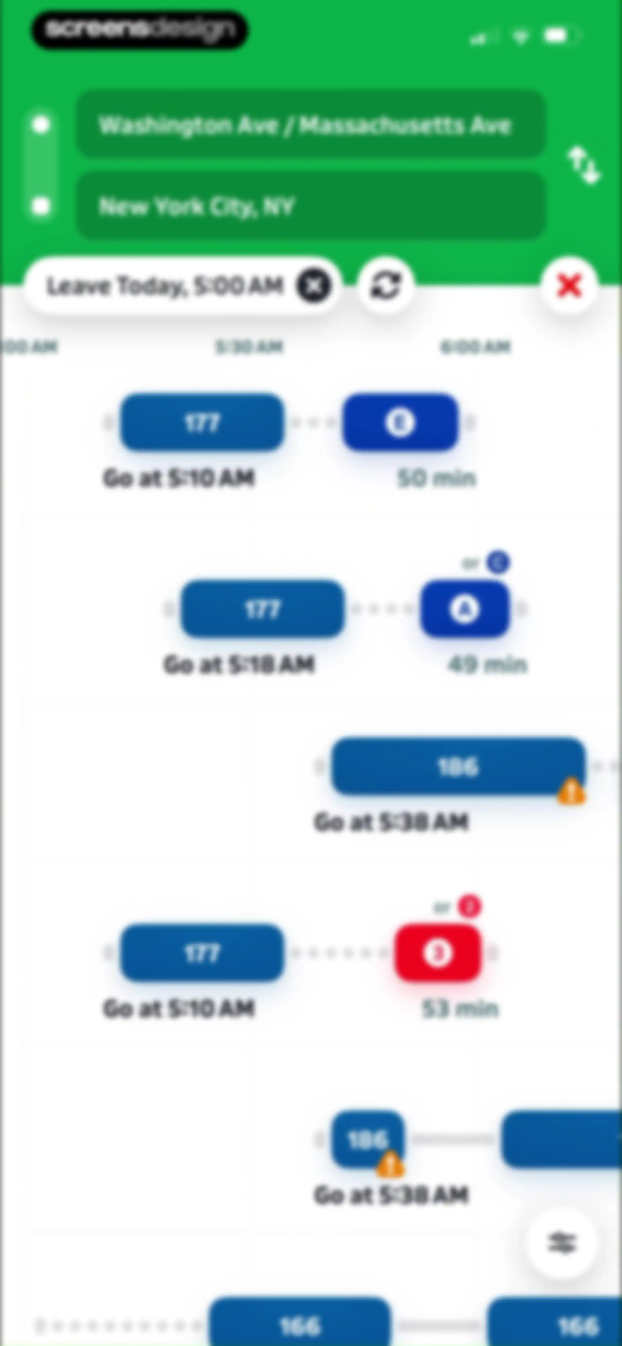 Transit • Subway & Bus Times screen 27