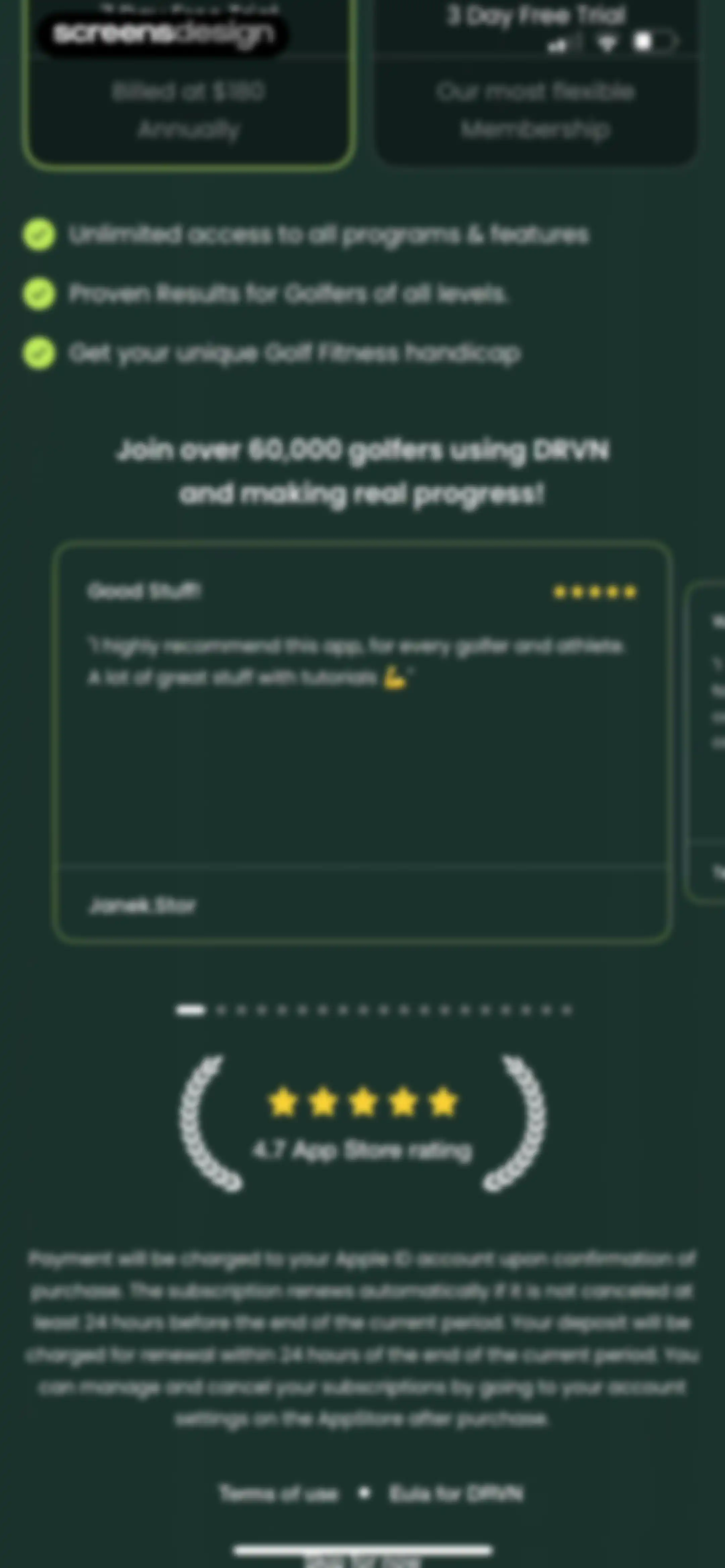 DRVN - Golf & Gym Workouts screen 26
