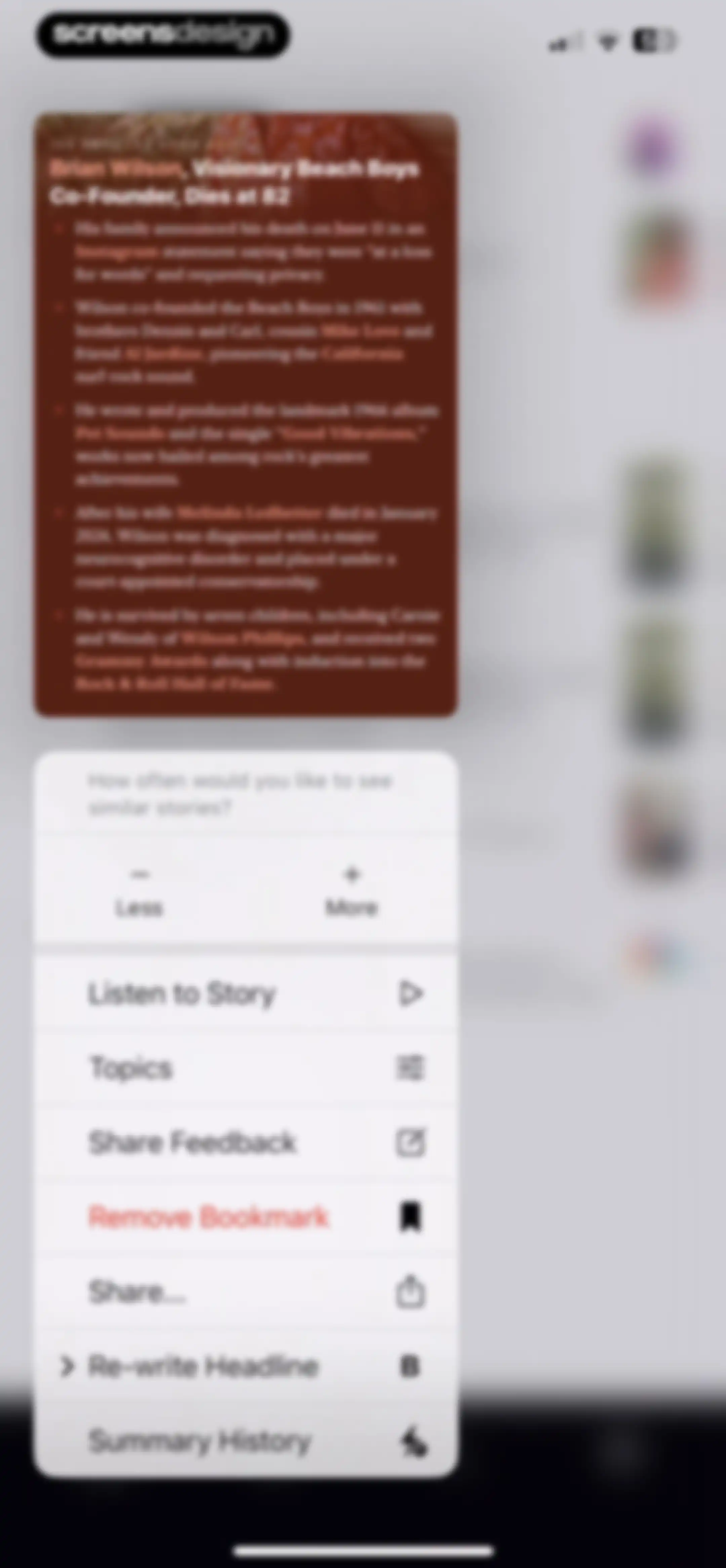 Particle: Personalized News screen 118