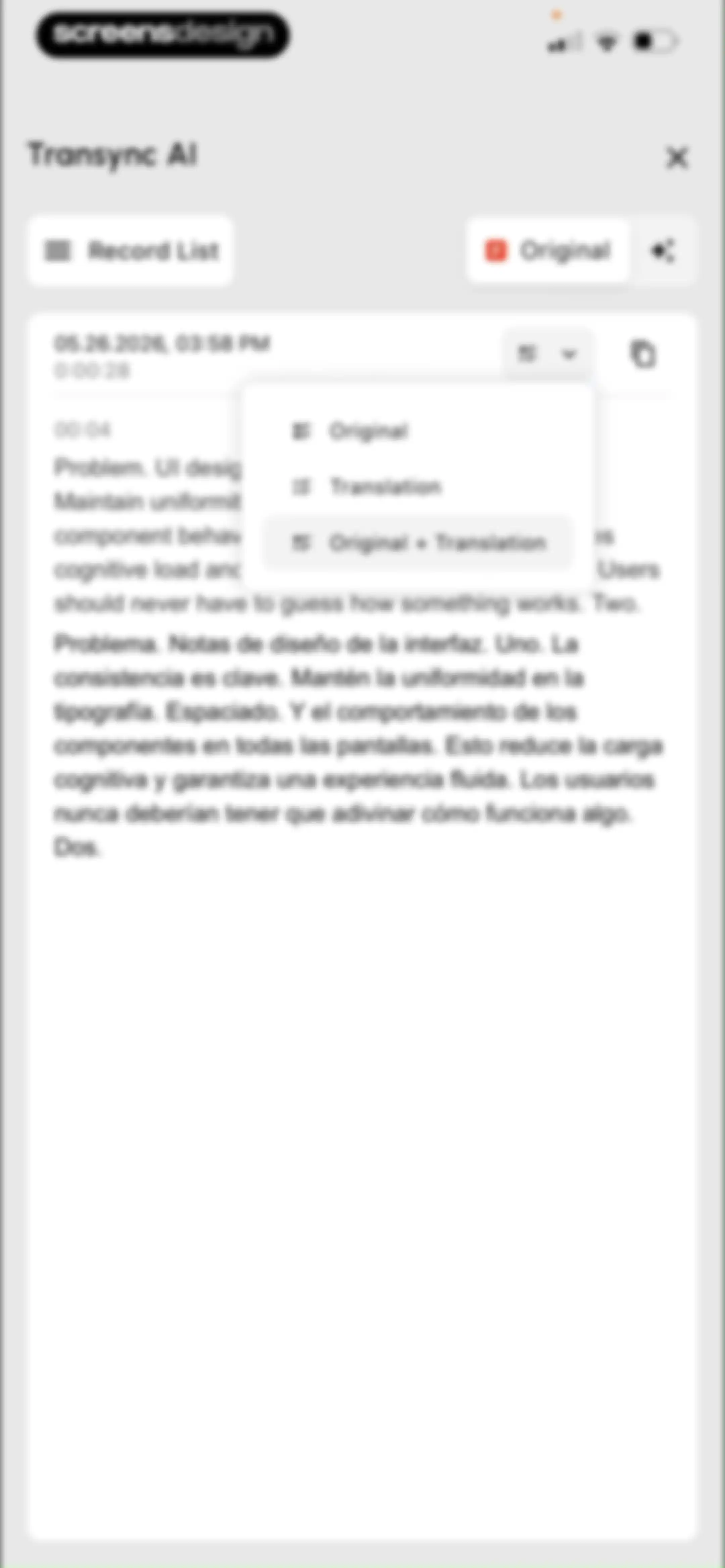 Transync AI - Translator screen 33