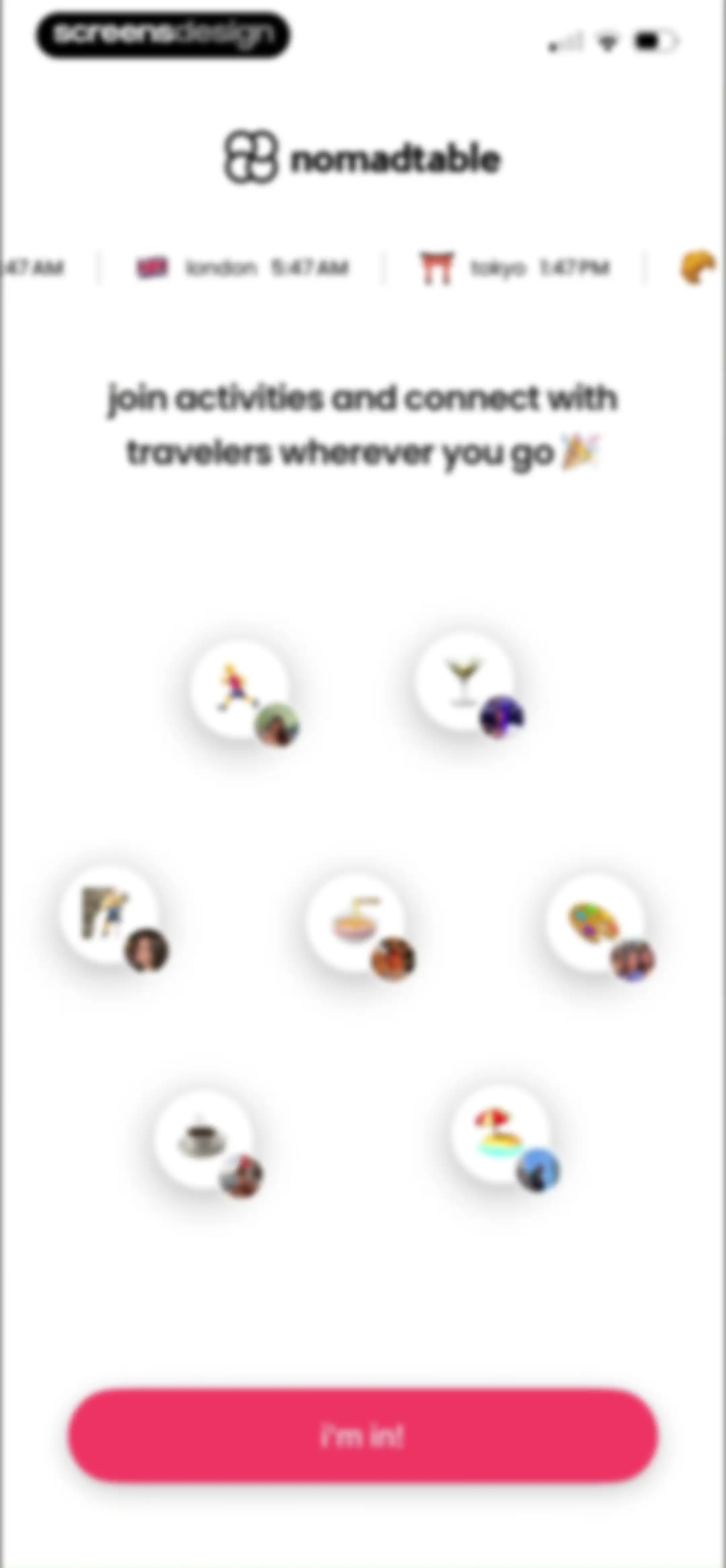 nomadtable: travel friends screen 2