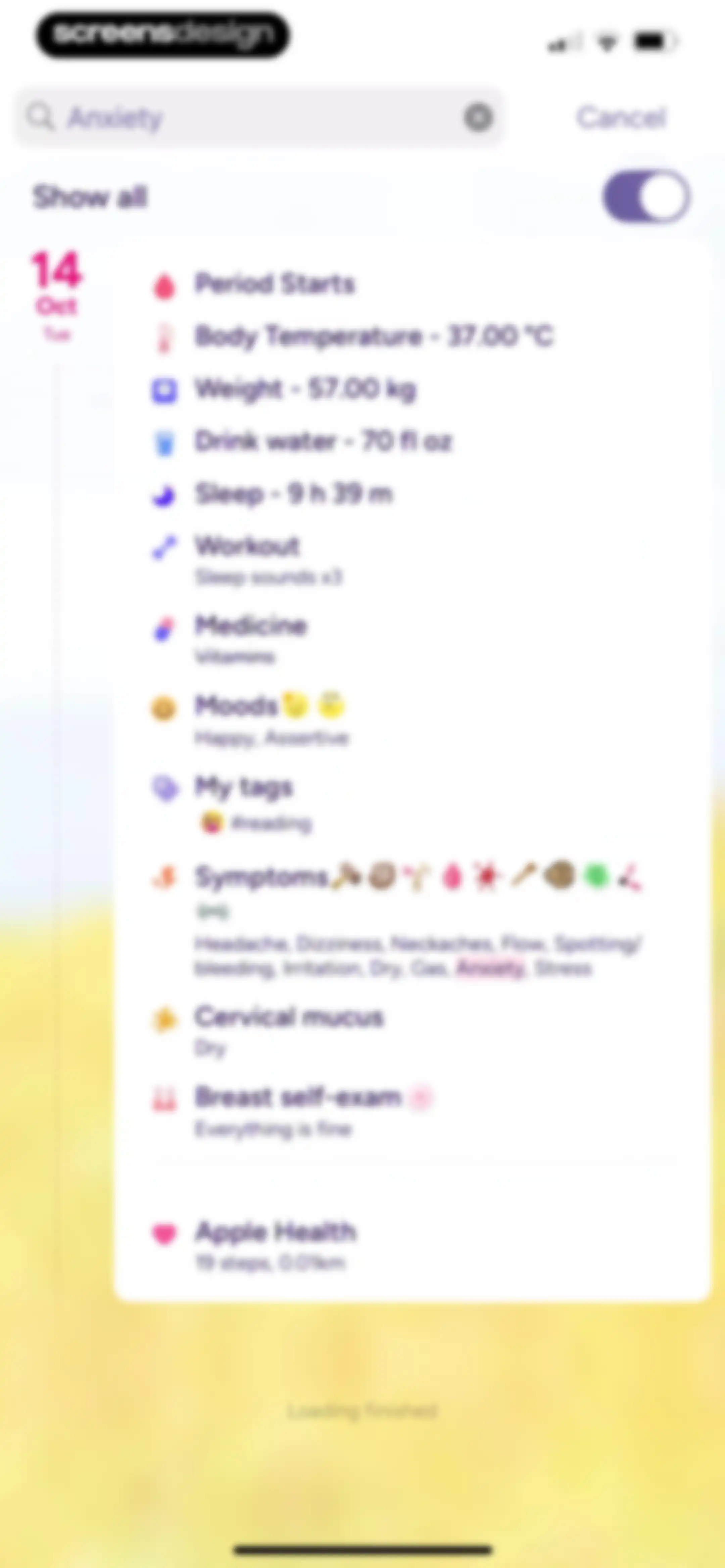 Period Tracker Period Calendar screen 166