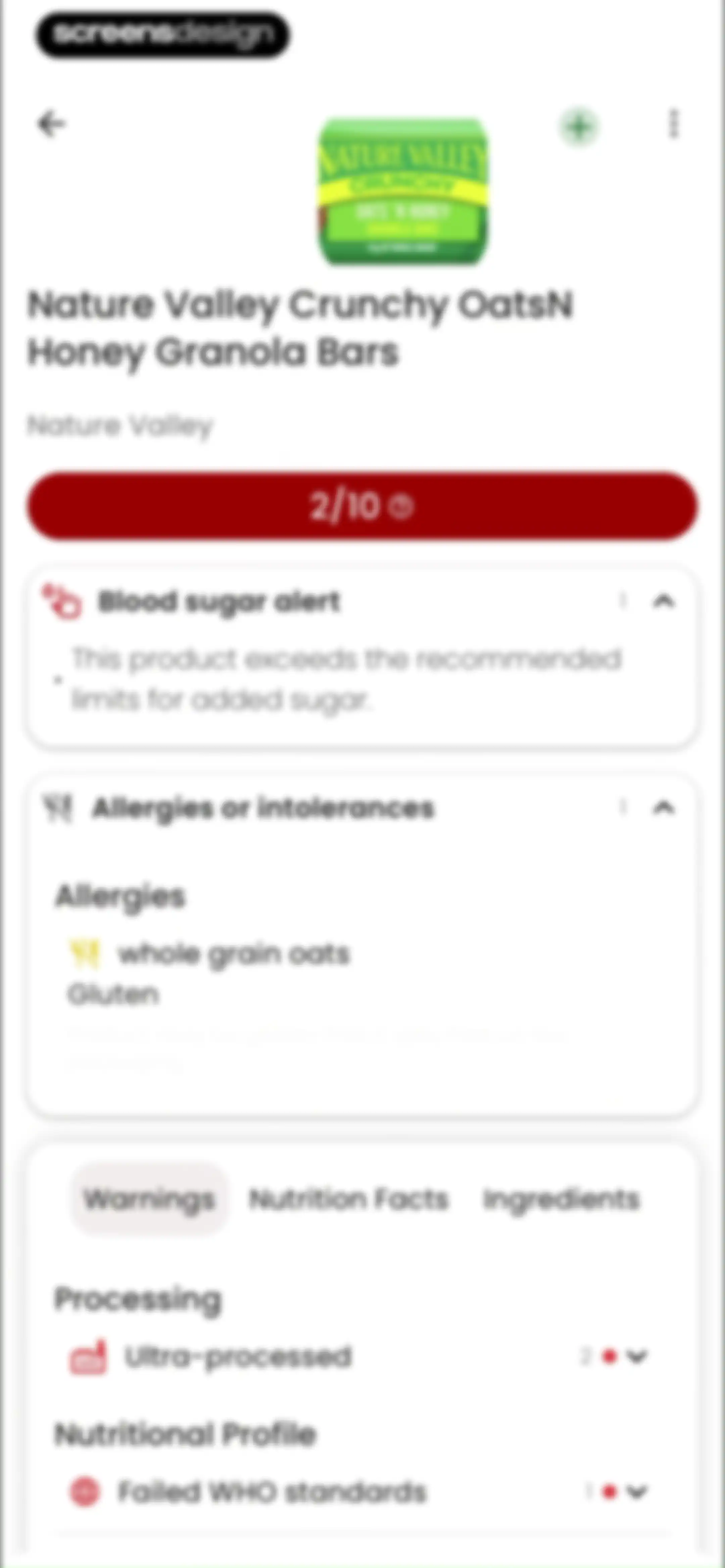 Diabetes food tracker - Gococo screen 115