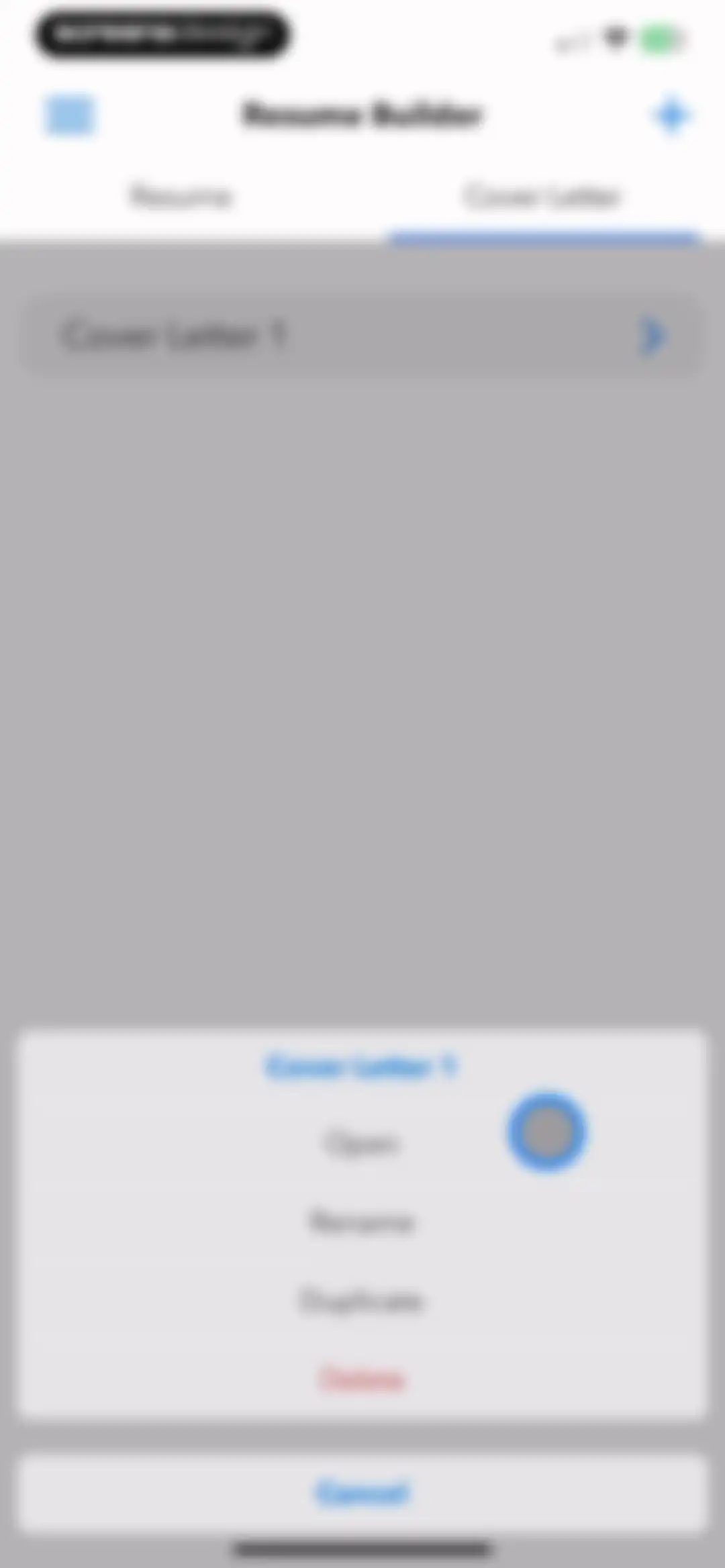 Resume Builder⁺ screen 32