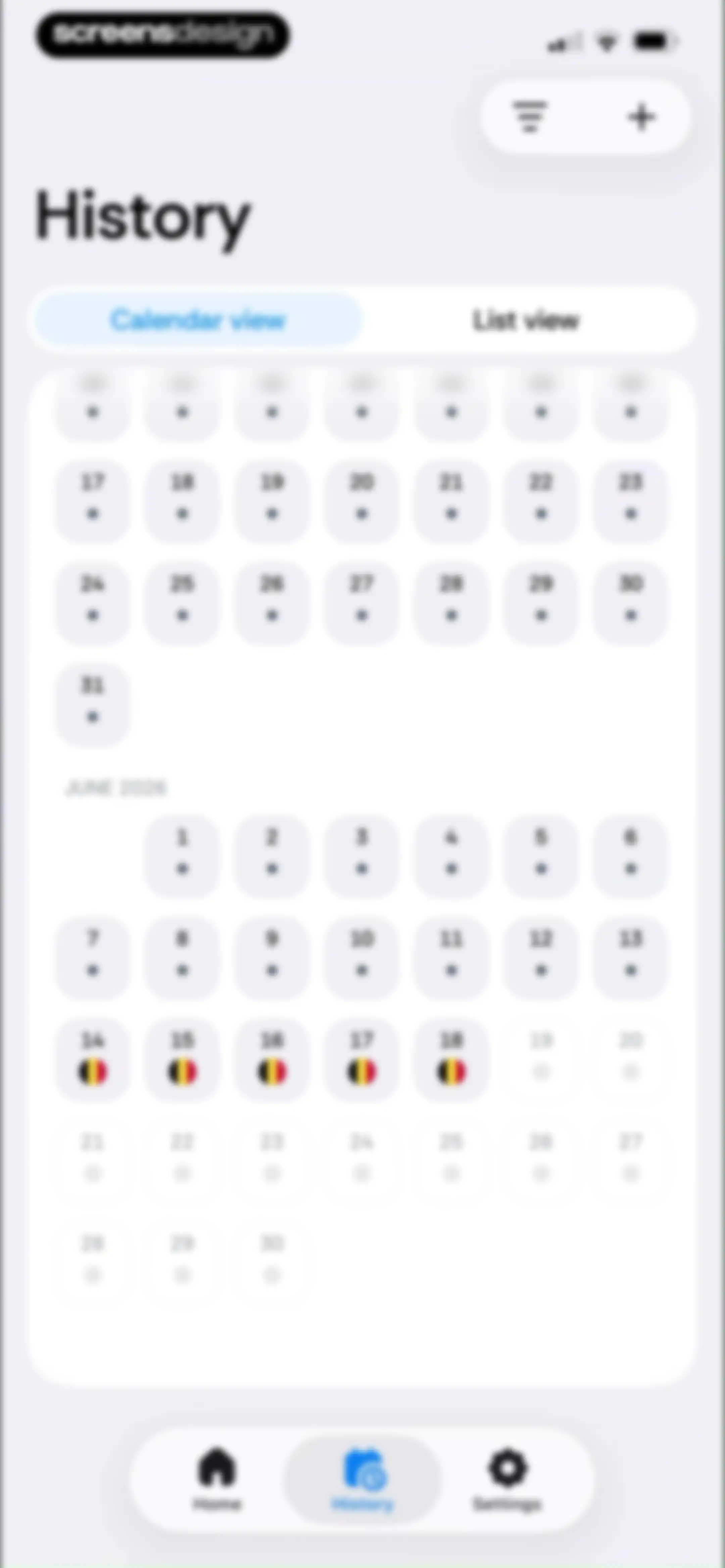 Country Days Tracker: Bounded screen 76