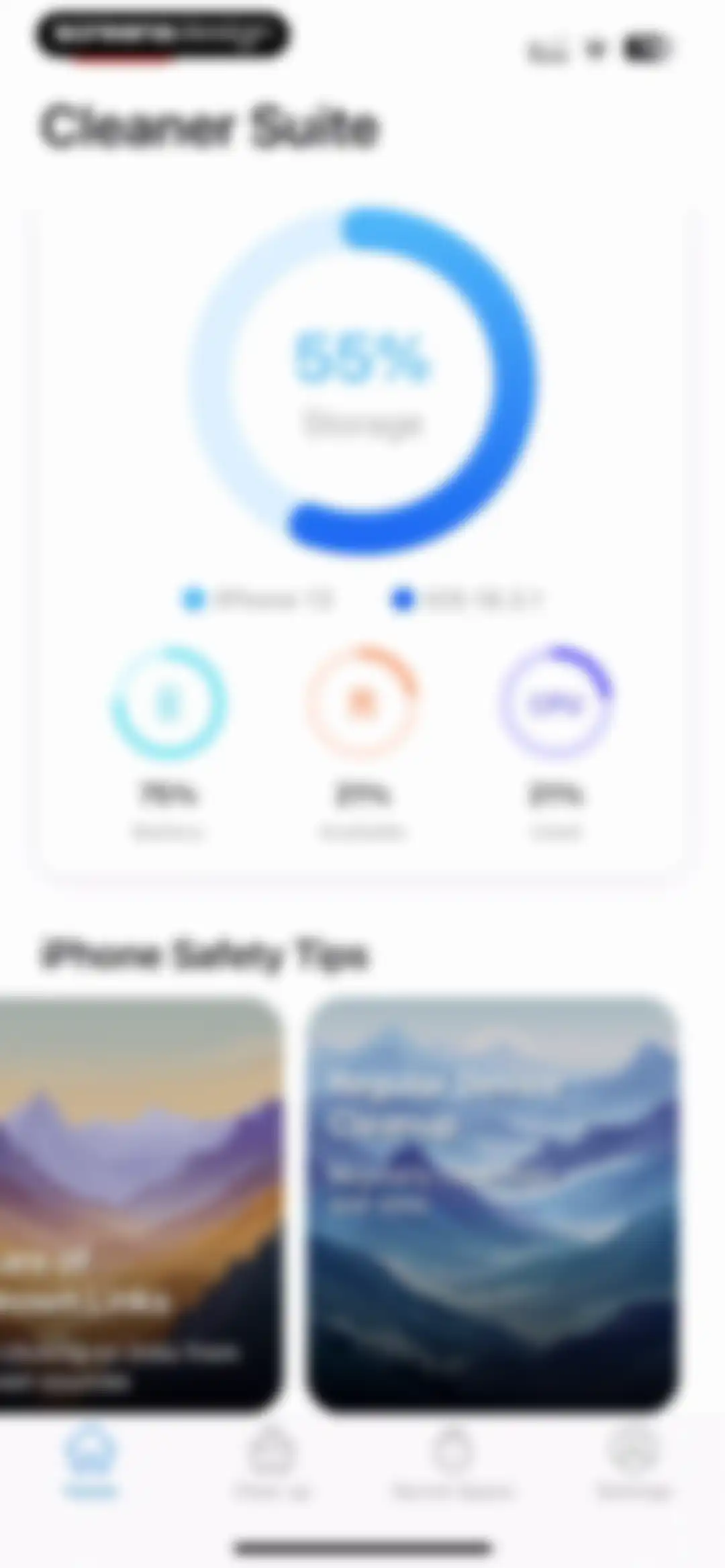 Cleaner Suite:Clean up Storage screen 52
