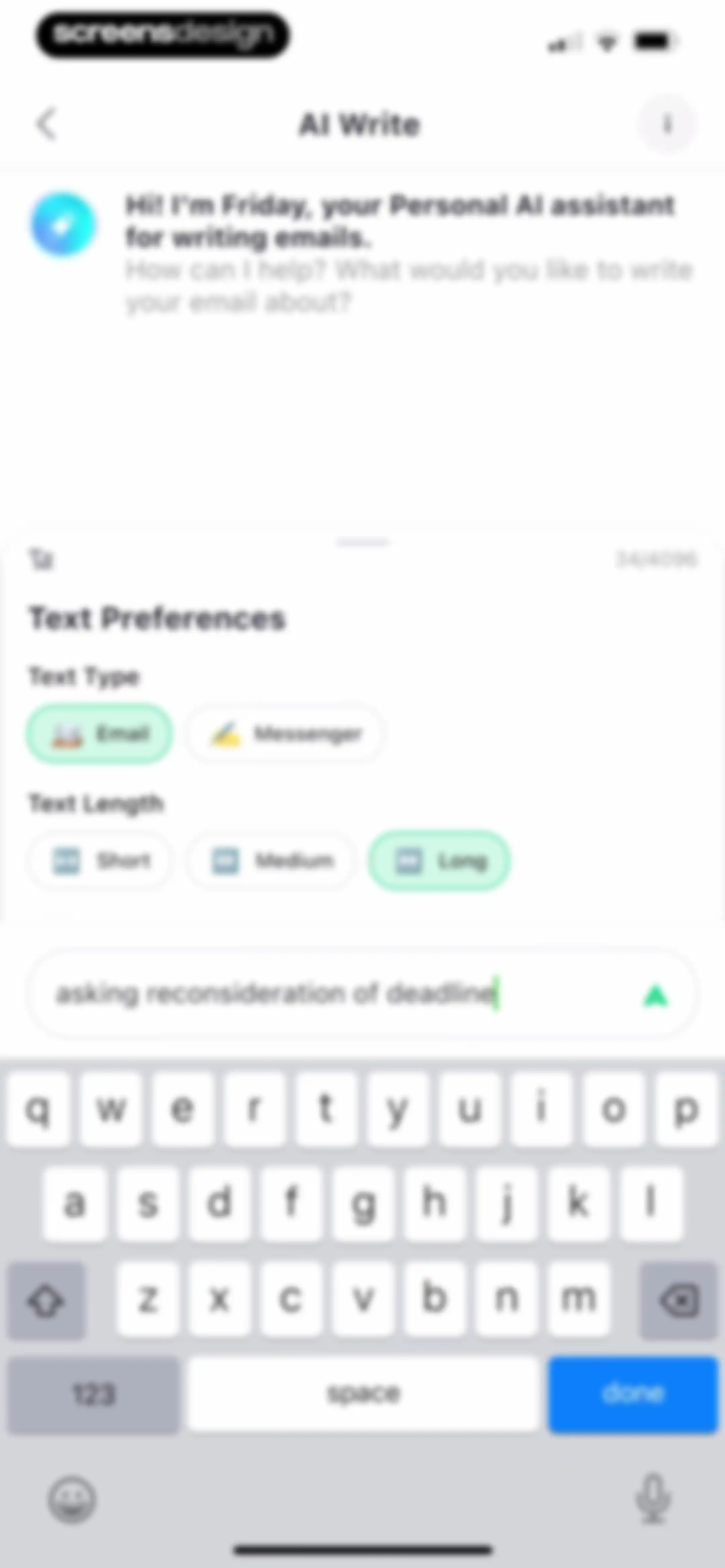 Friday AI Email Writer screen 58