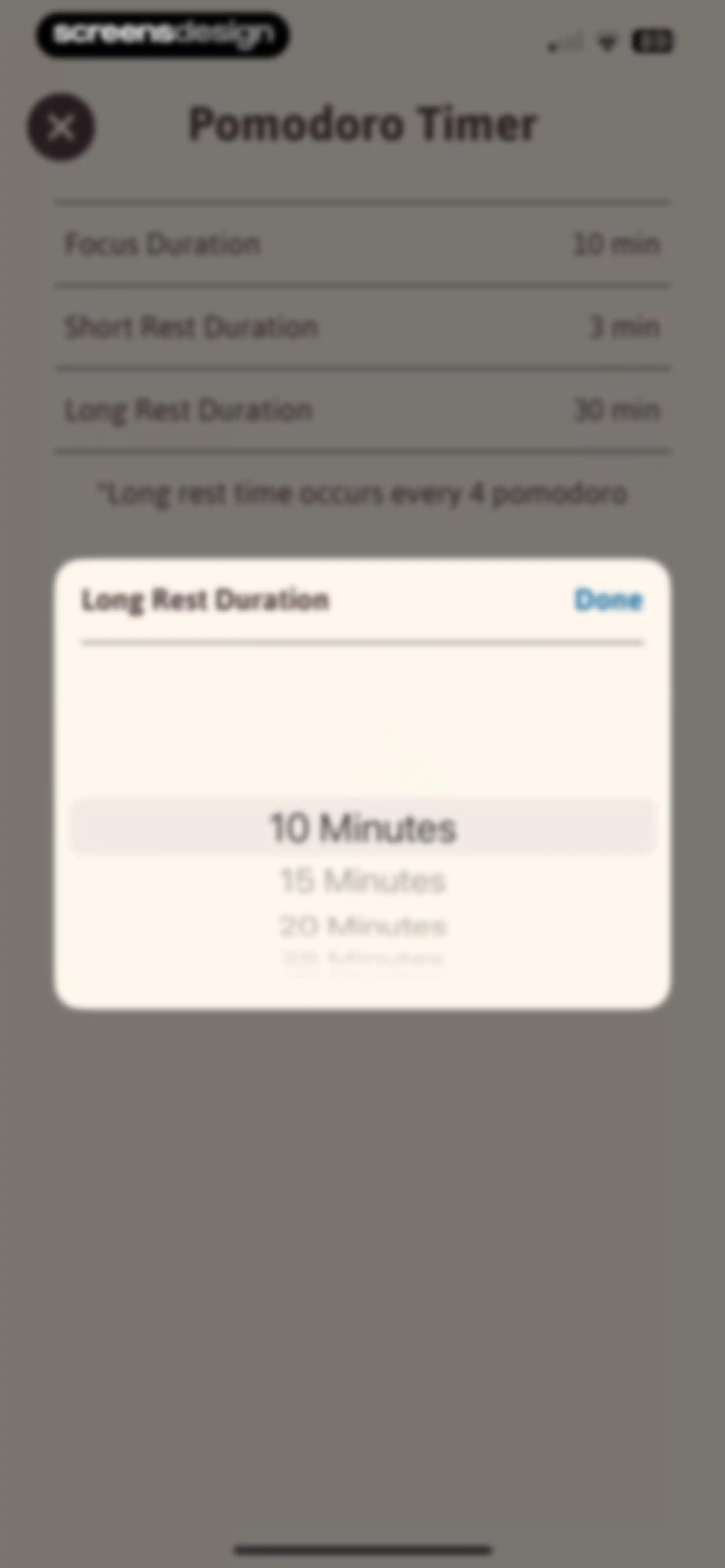 Focus Traveller - Flow Timer screen 91