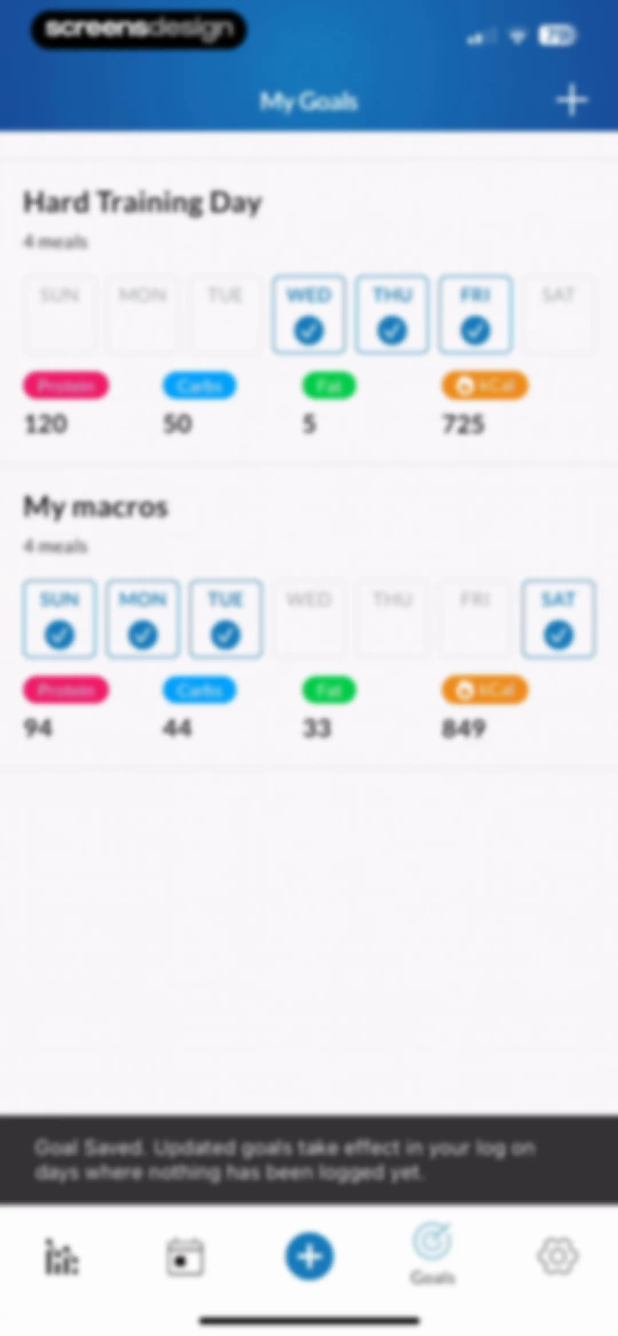 MacrosFirst - Macro Tracker screen 120