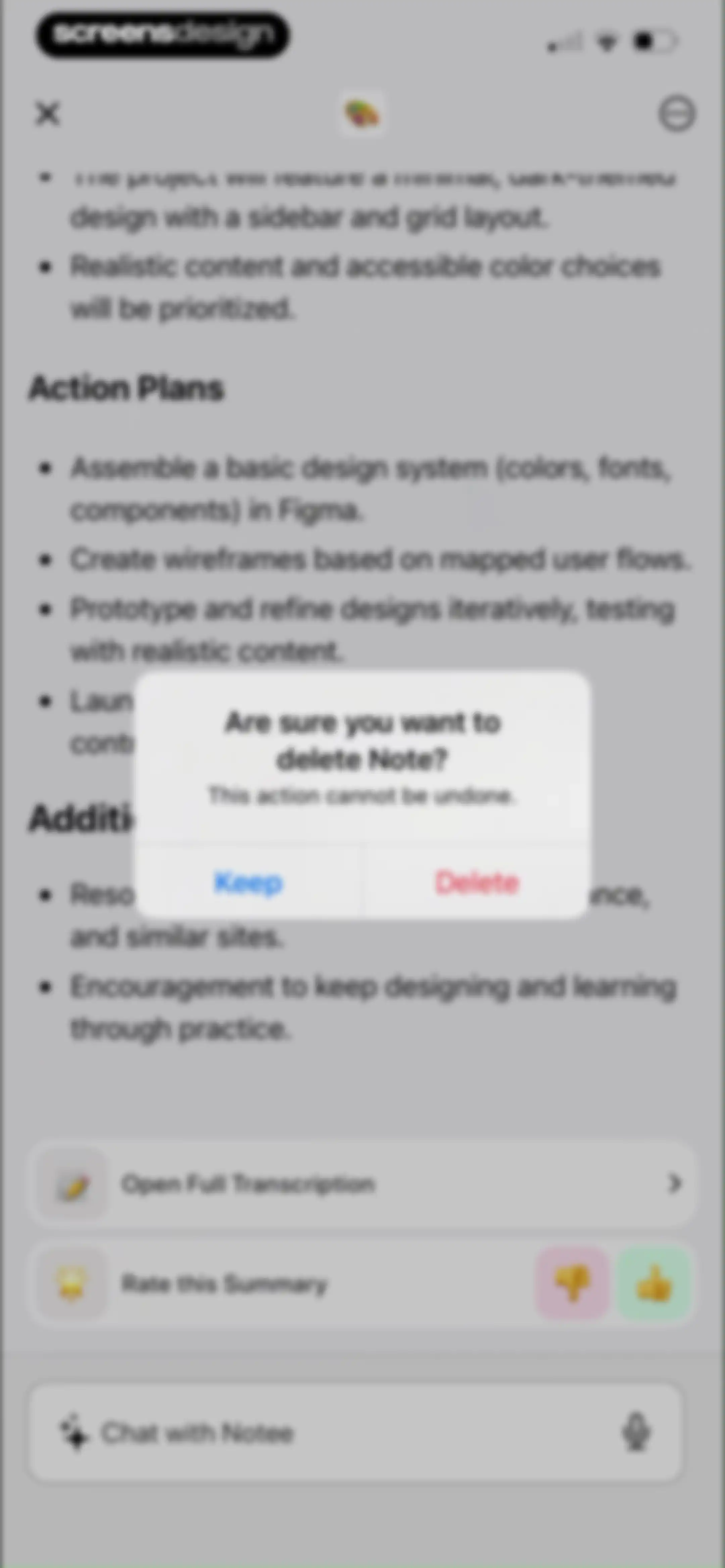 Notee: AI Note Taker screen 87