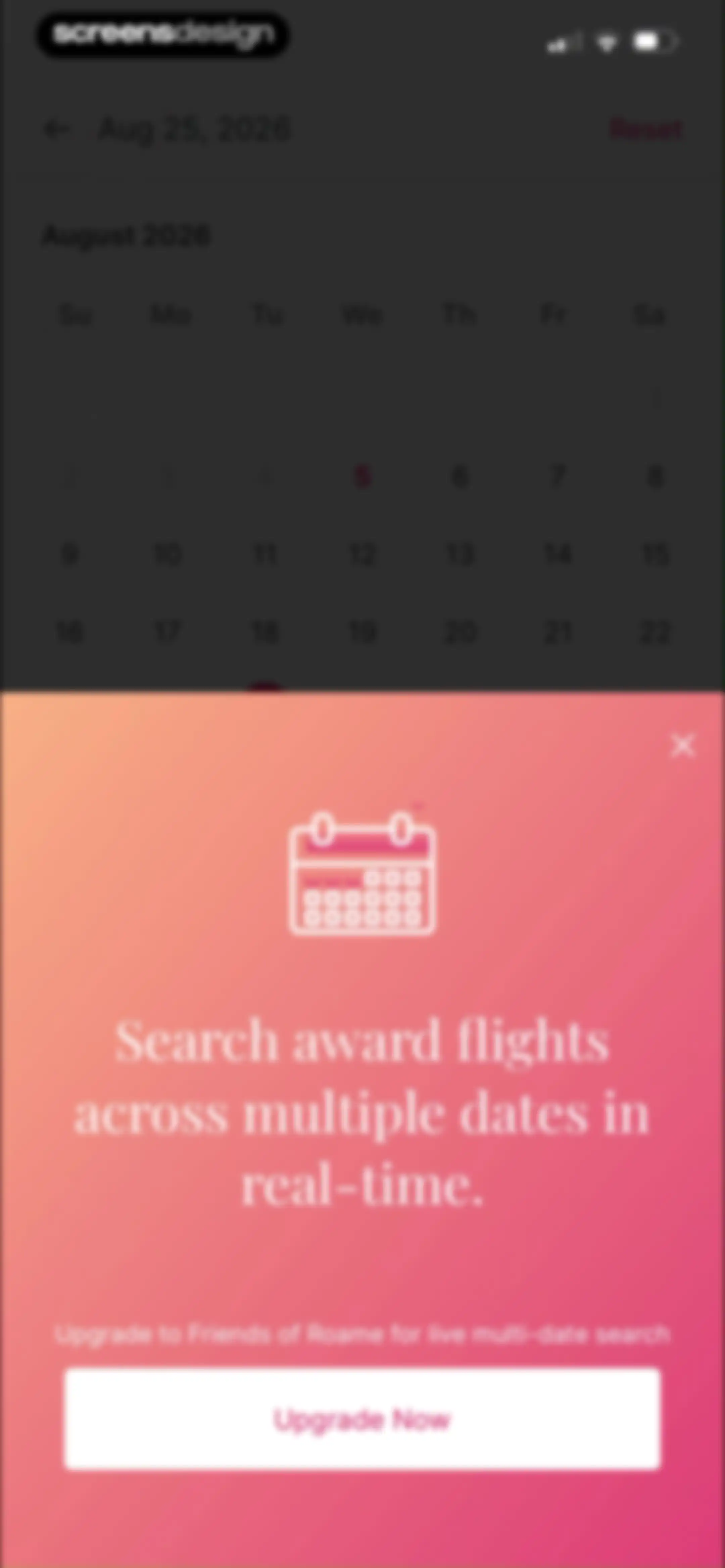 Roame - Award Travel screen 14