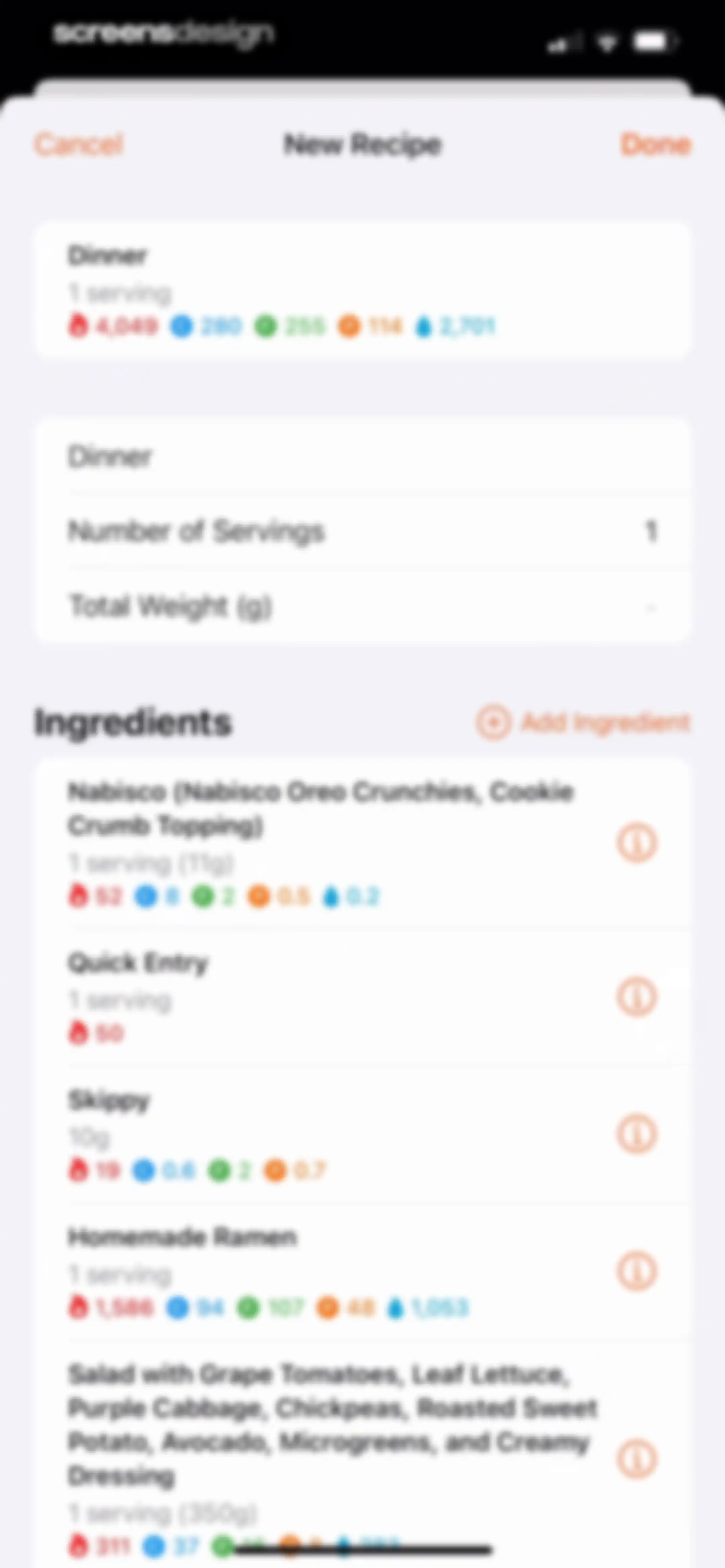 Nutrition Tracker: Foodnoms screen 147