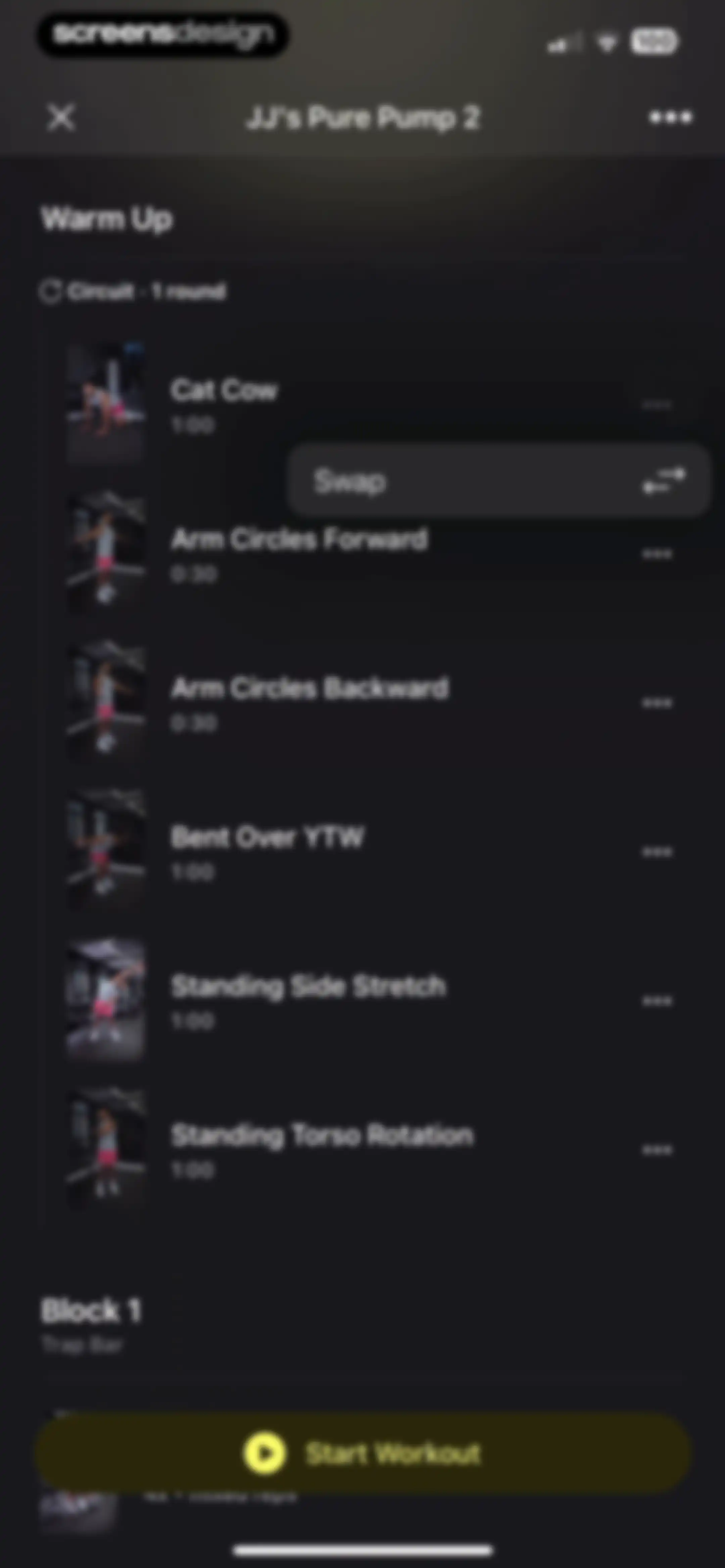 Peloton Strength+ screen 42