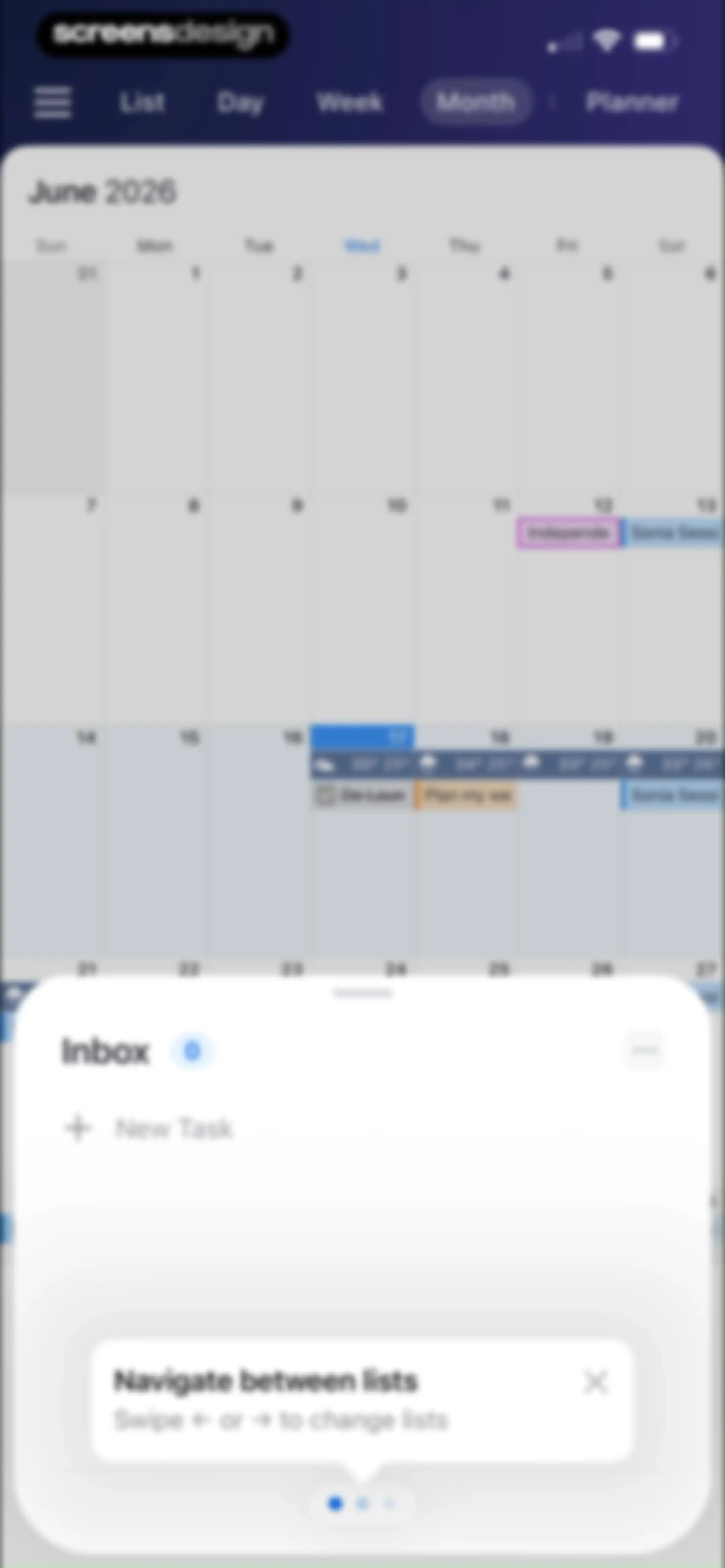 Calendars: Schedule Planner screen 62