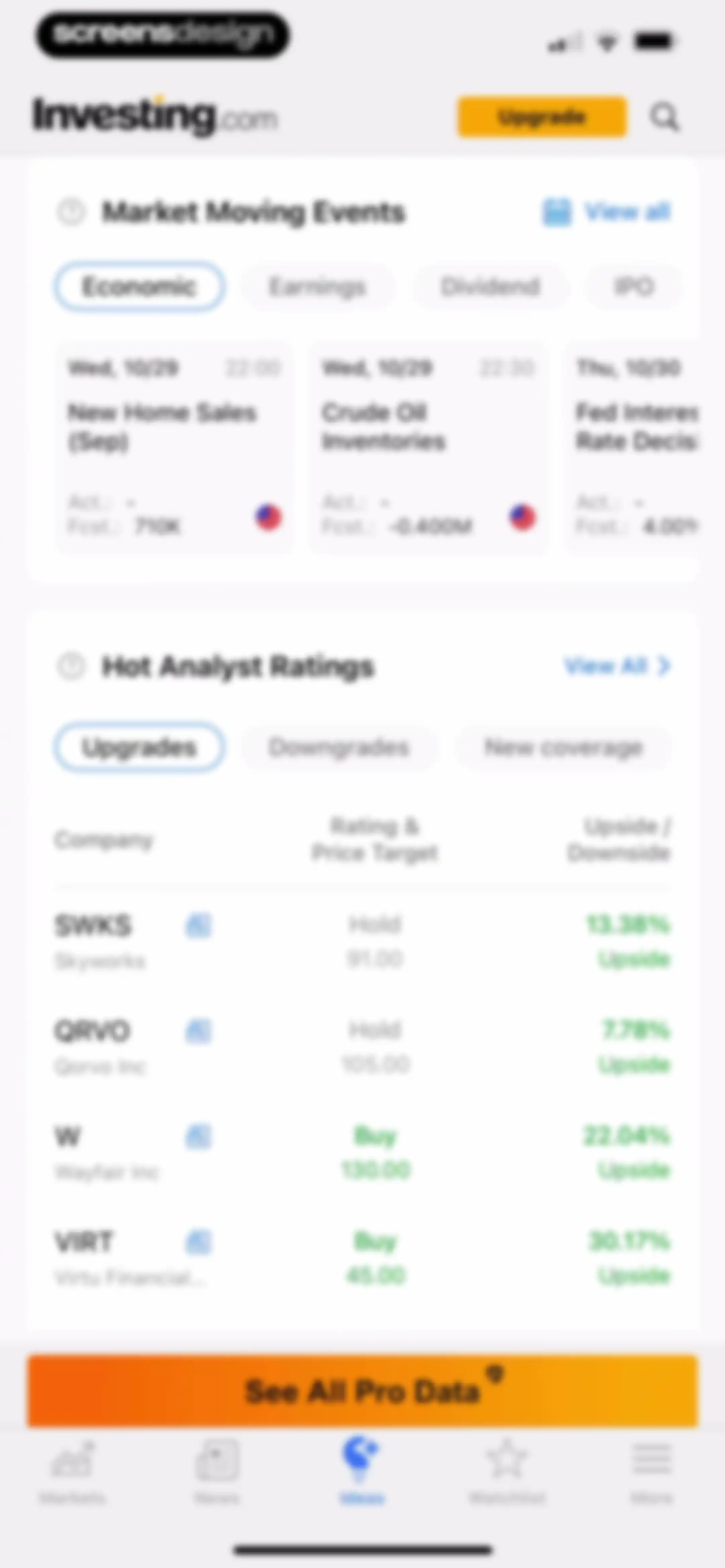 Investing.com: Stock Market screen 103