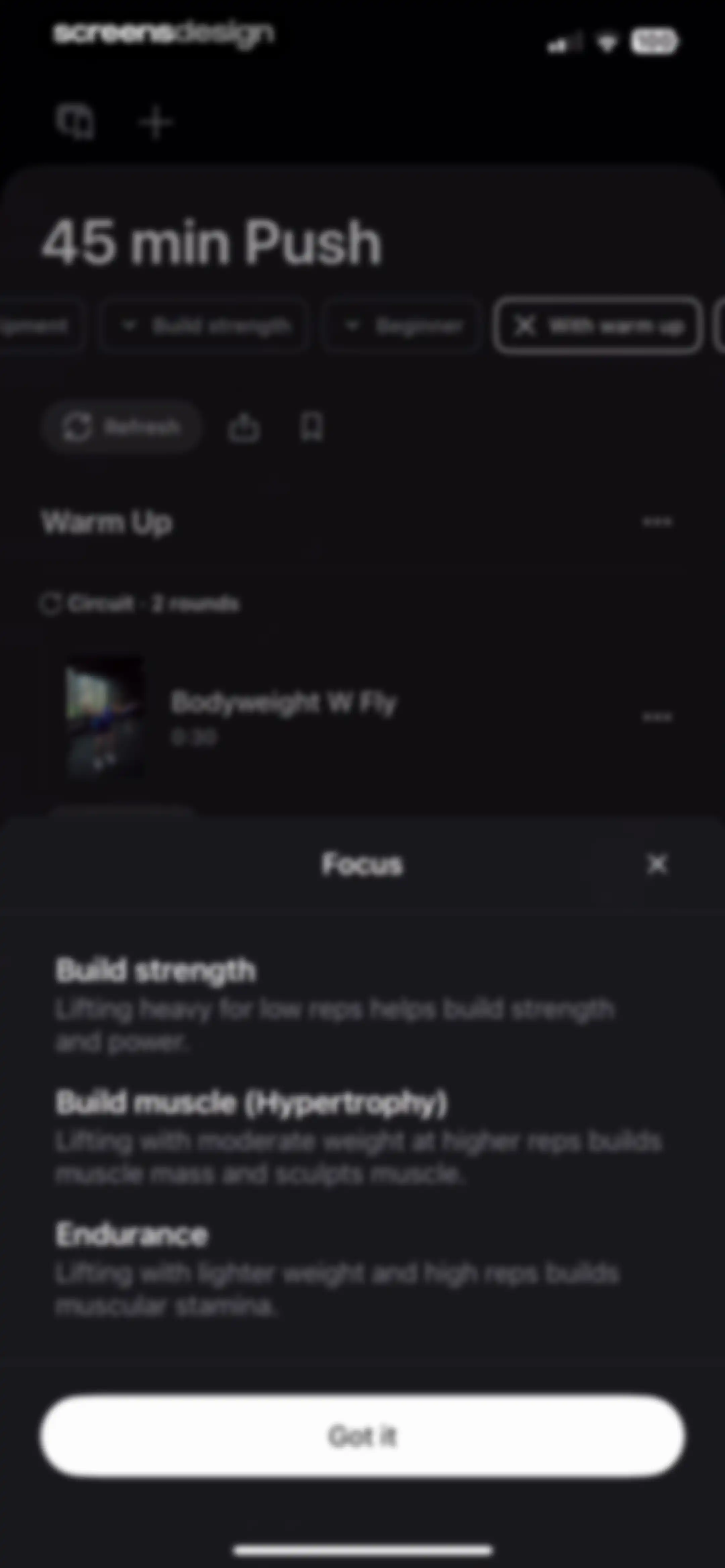 Peloton Strength+ screen 96