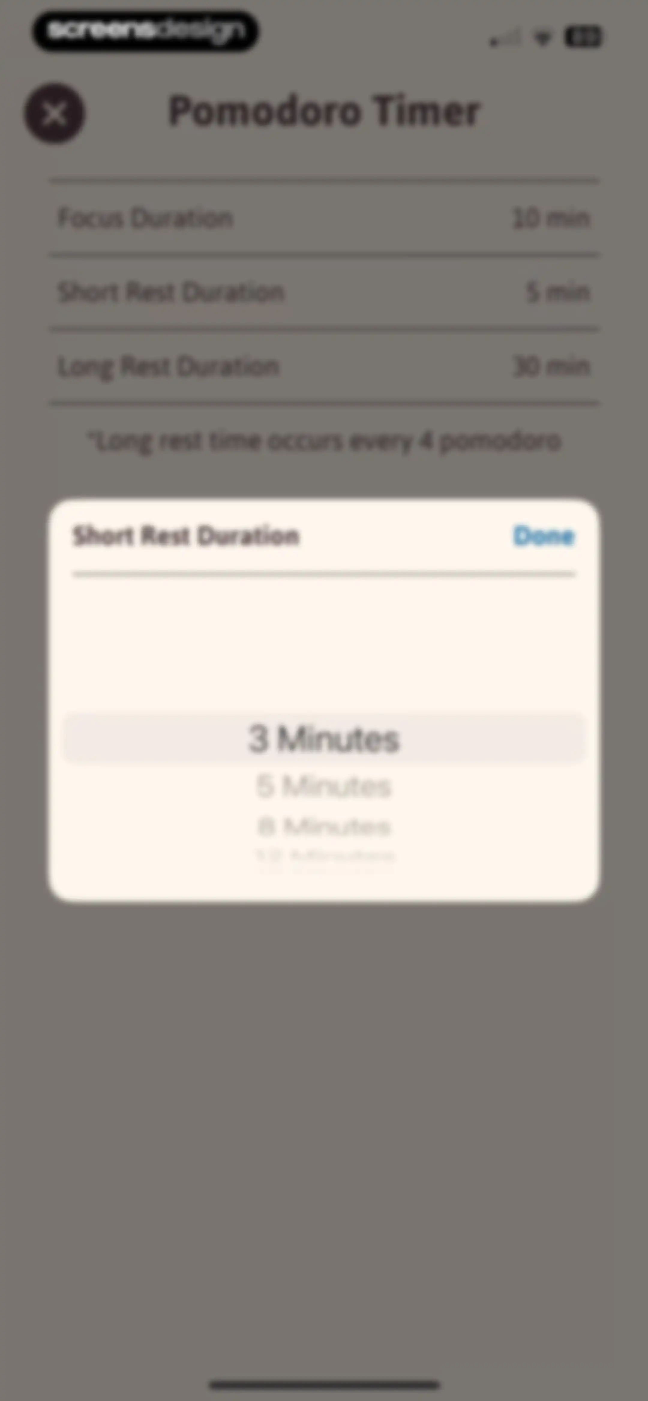 Focus Traveller - Flow Timer screen 90