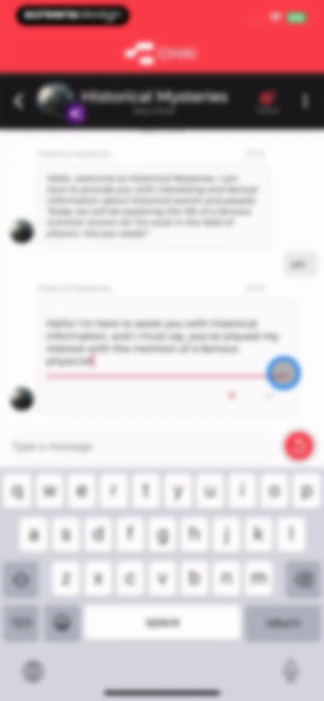 CHAI: Social AI Platform- Chat screen 16