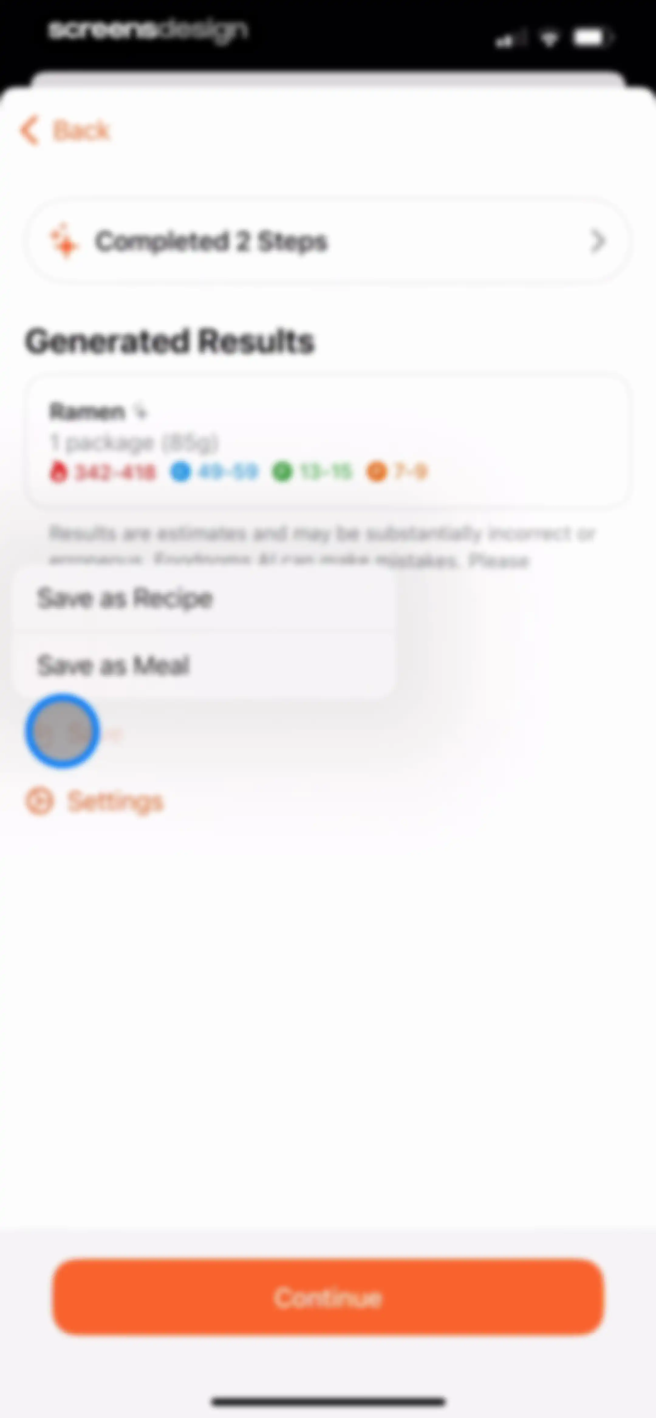 Nutrition Tracker: Foodnoms screen 126