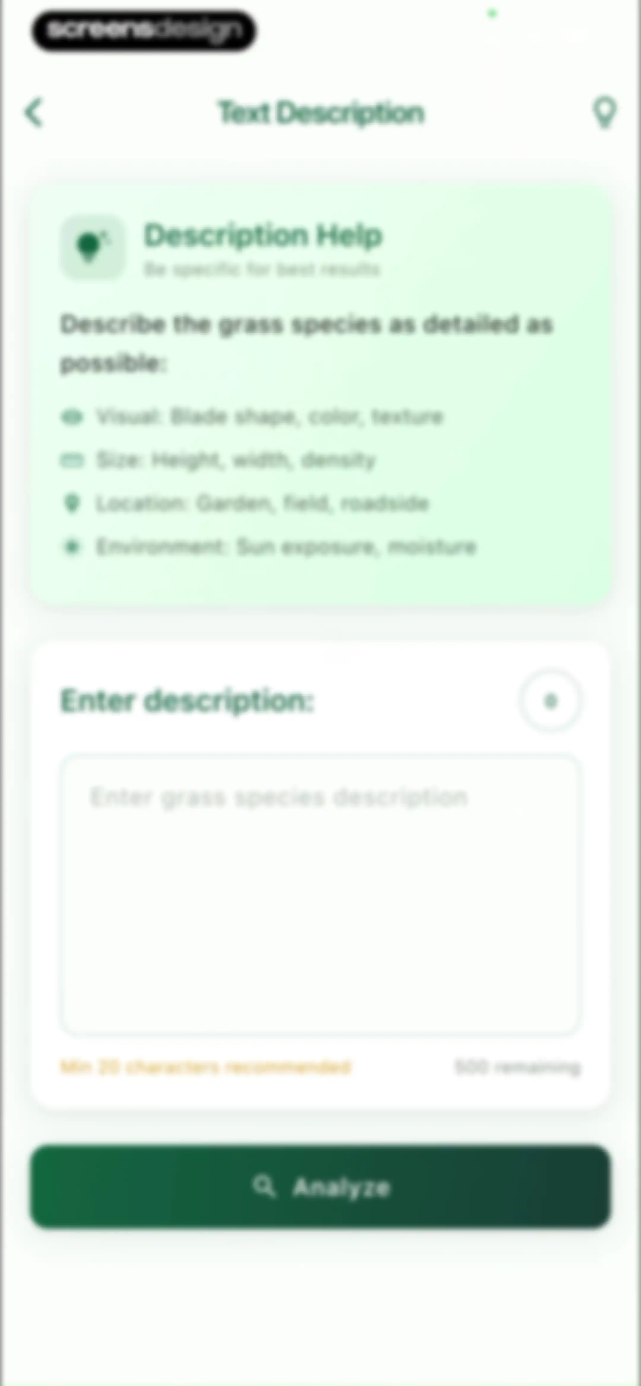 Grass Identifier: AI Scan screen 44