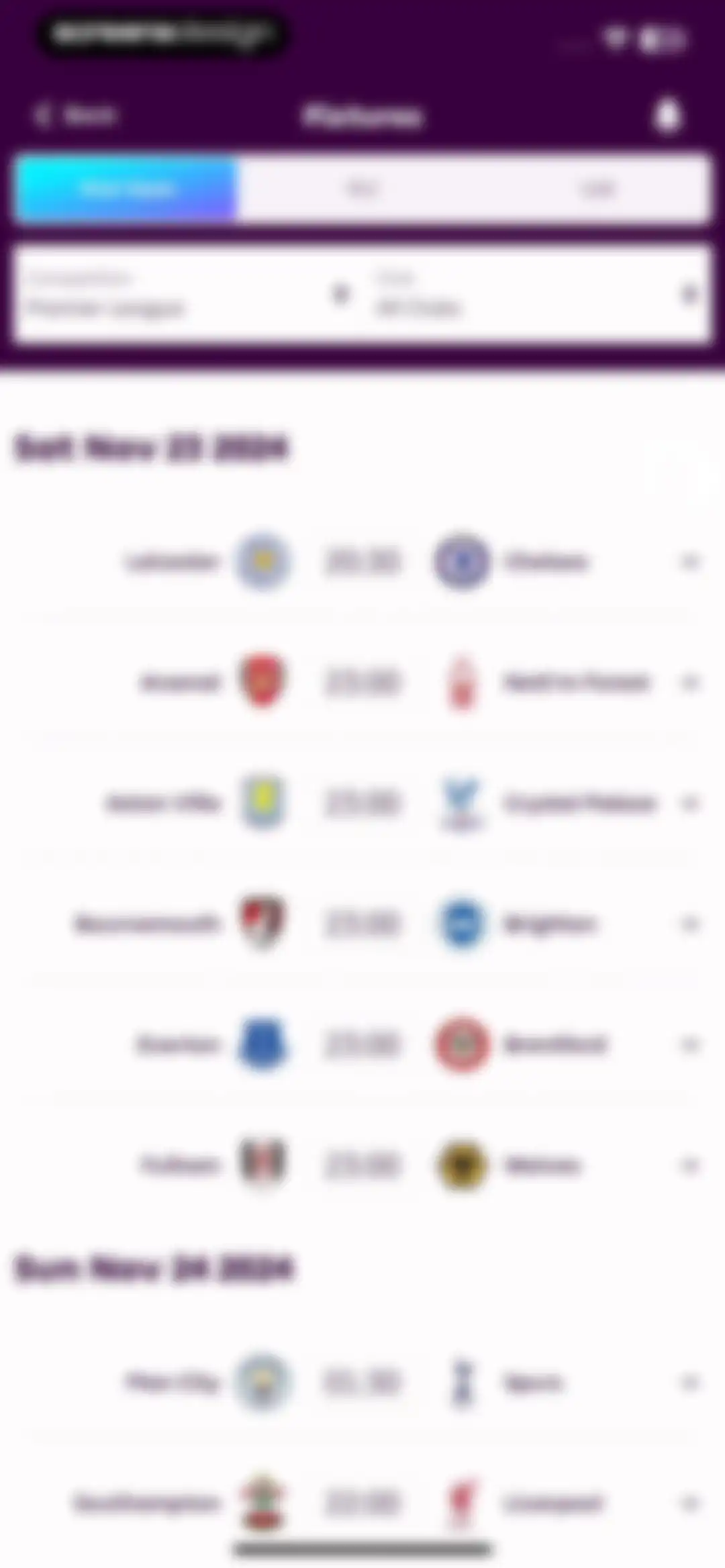 Premier League - Scores, News screen 68