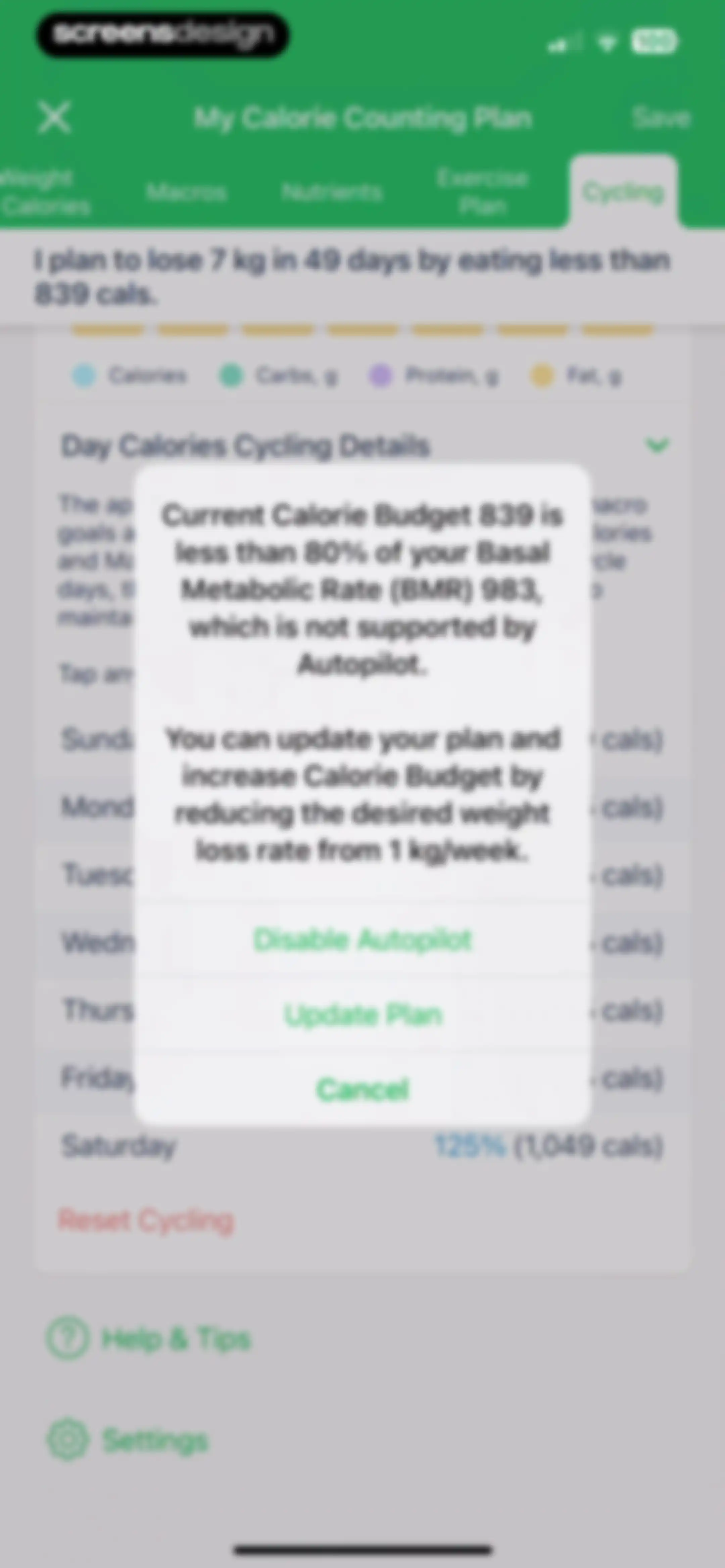 Calorie Counter - MyNetDiary screen 141