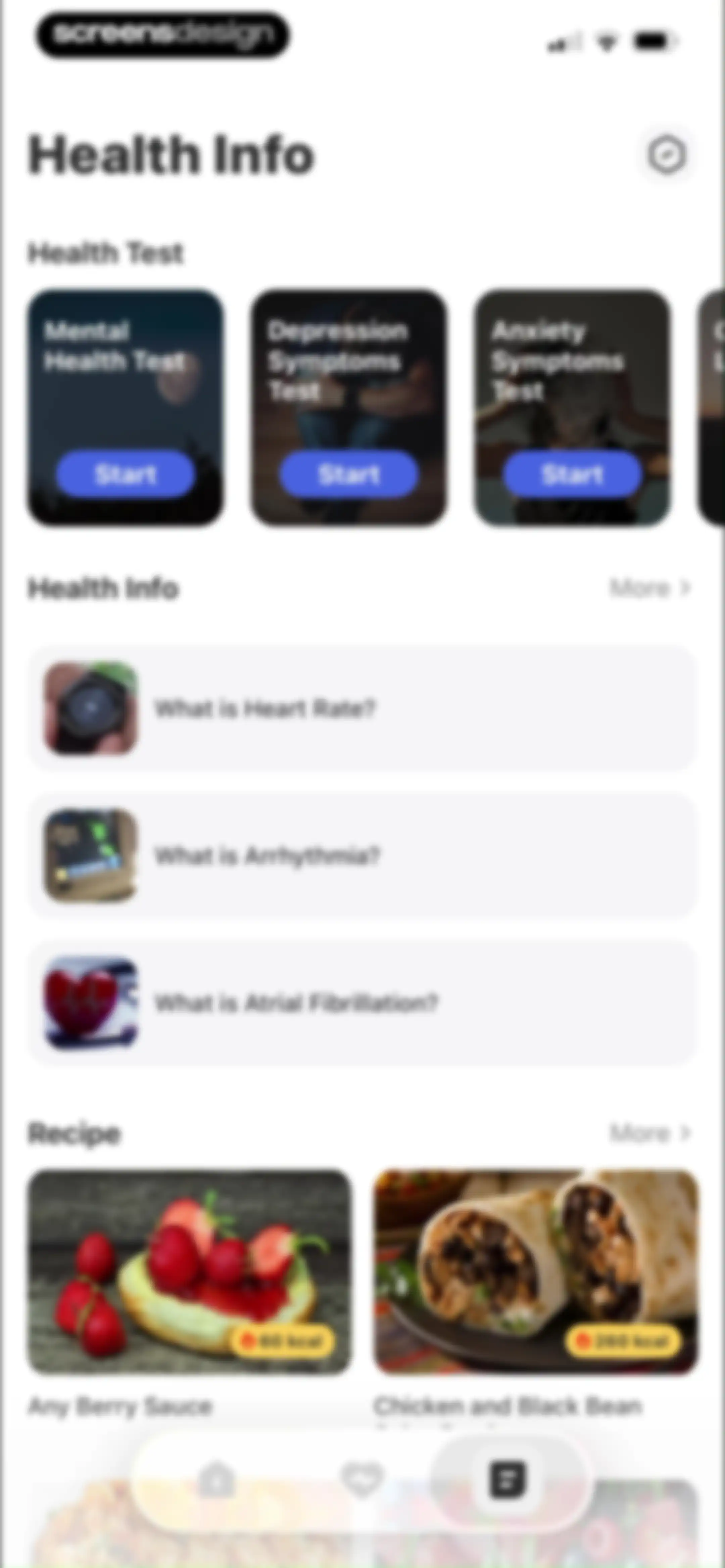 Health Tracker- HeartRate & BP screen 61