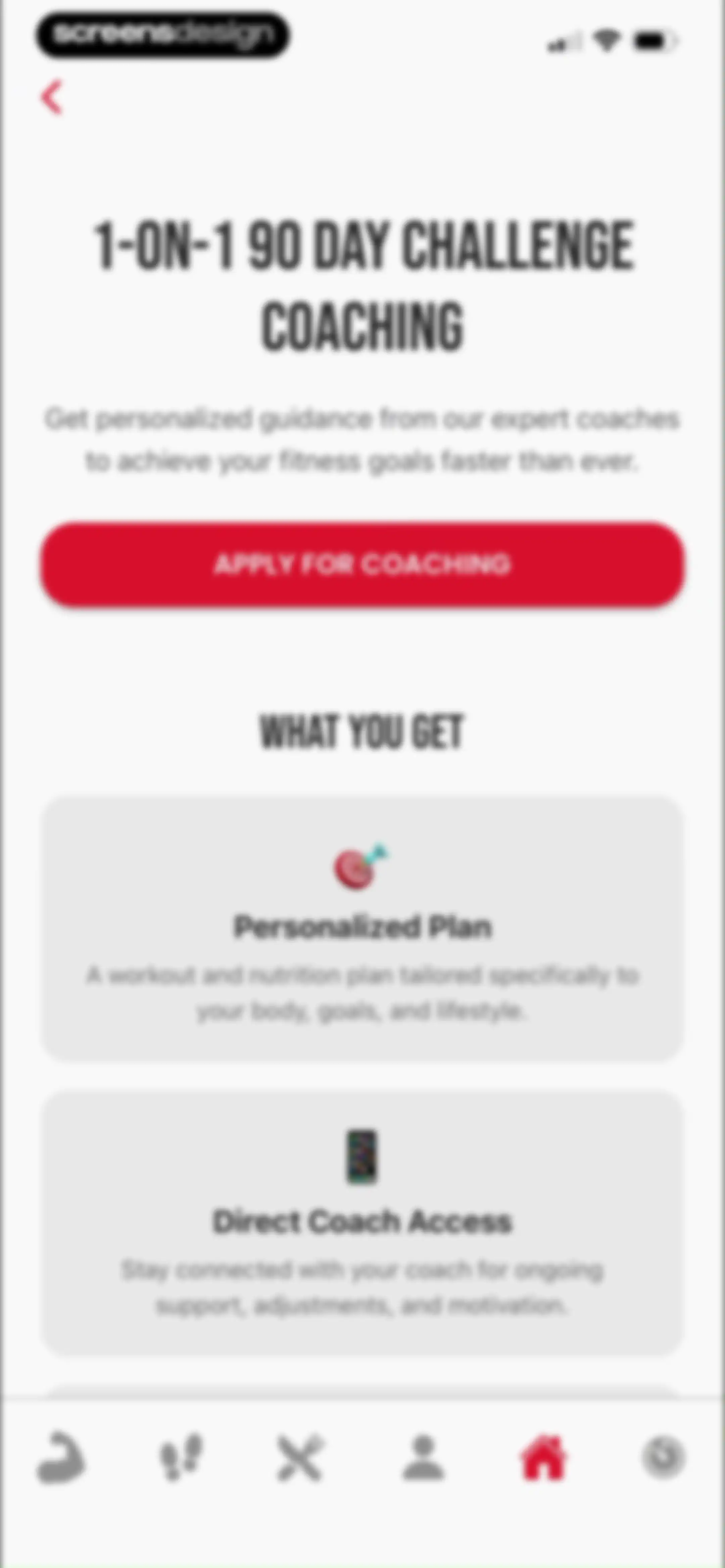 90 Day Challenge screen 96