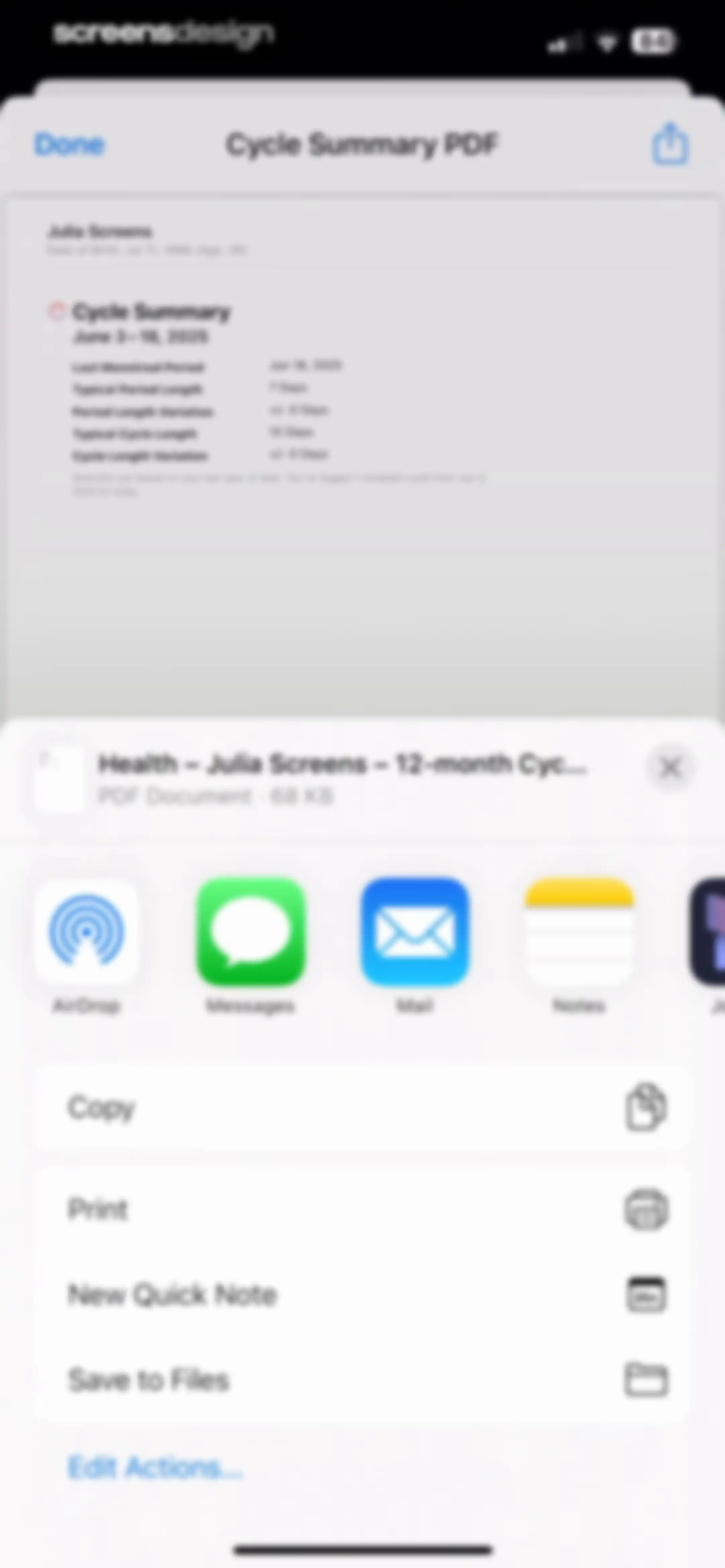 Apple Health screen 100