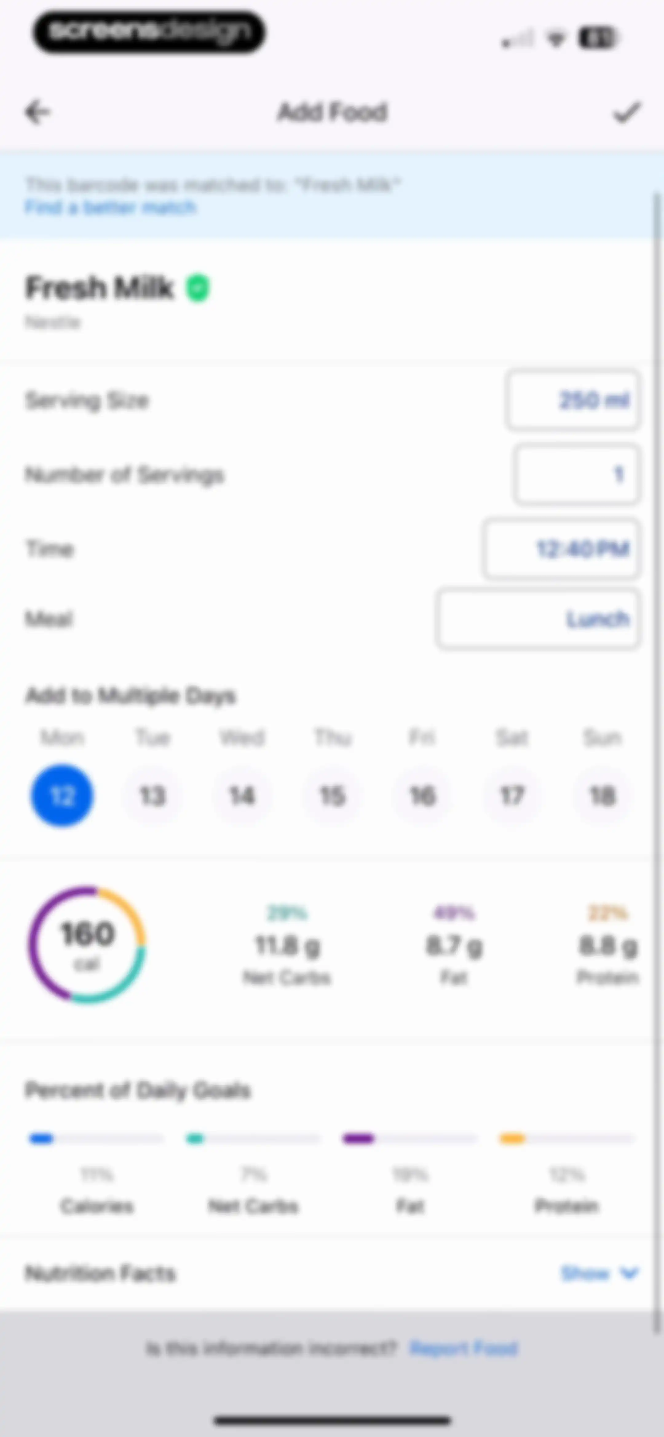 MyFitnessPal: Calorie Counter screen 132