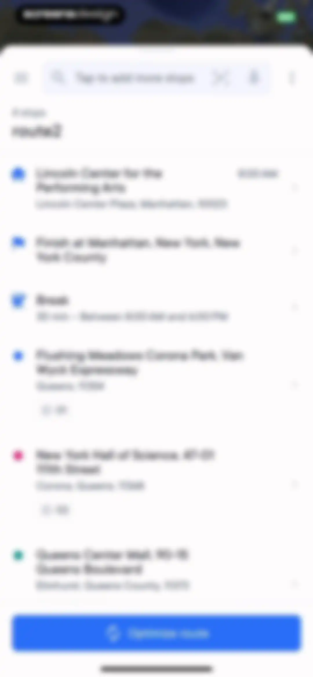 Spoke Route Planner screen 49