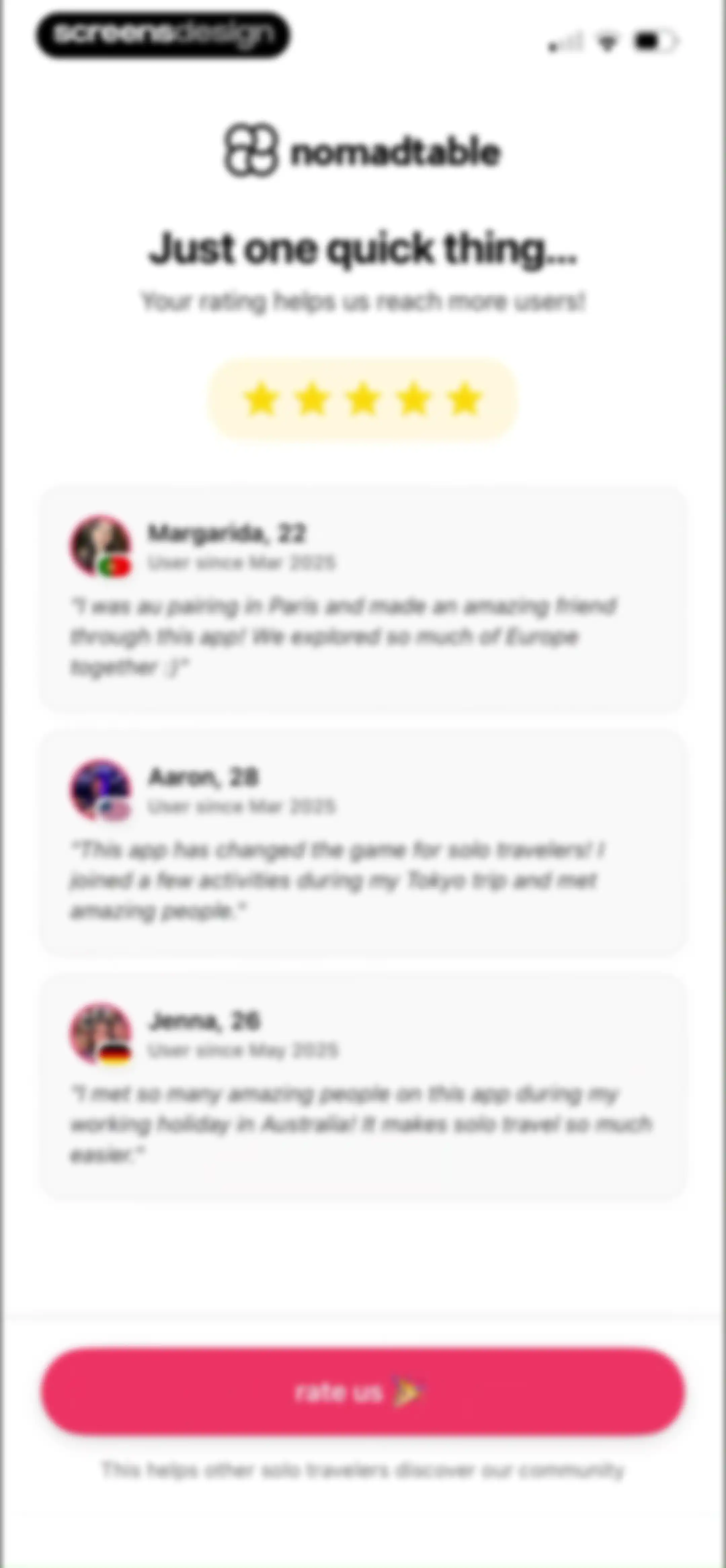 nomadtable: travel friends screen 35