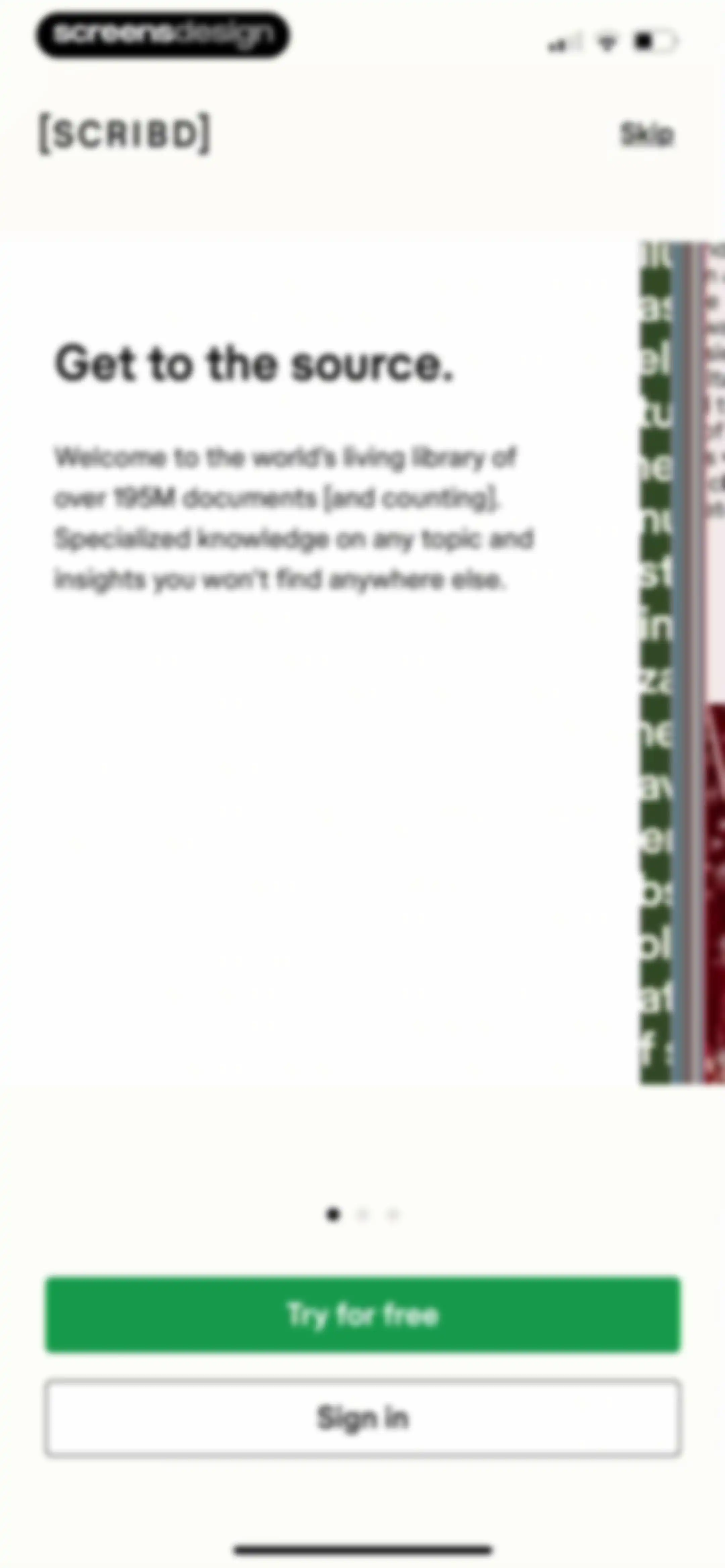 Scribd: 170M+ documents screen 2