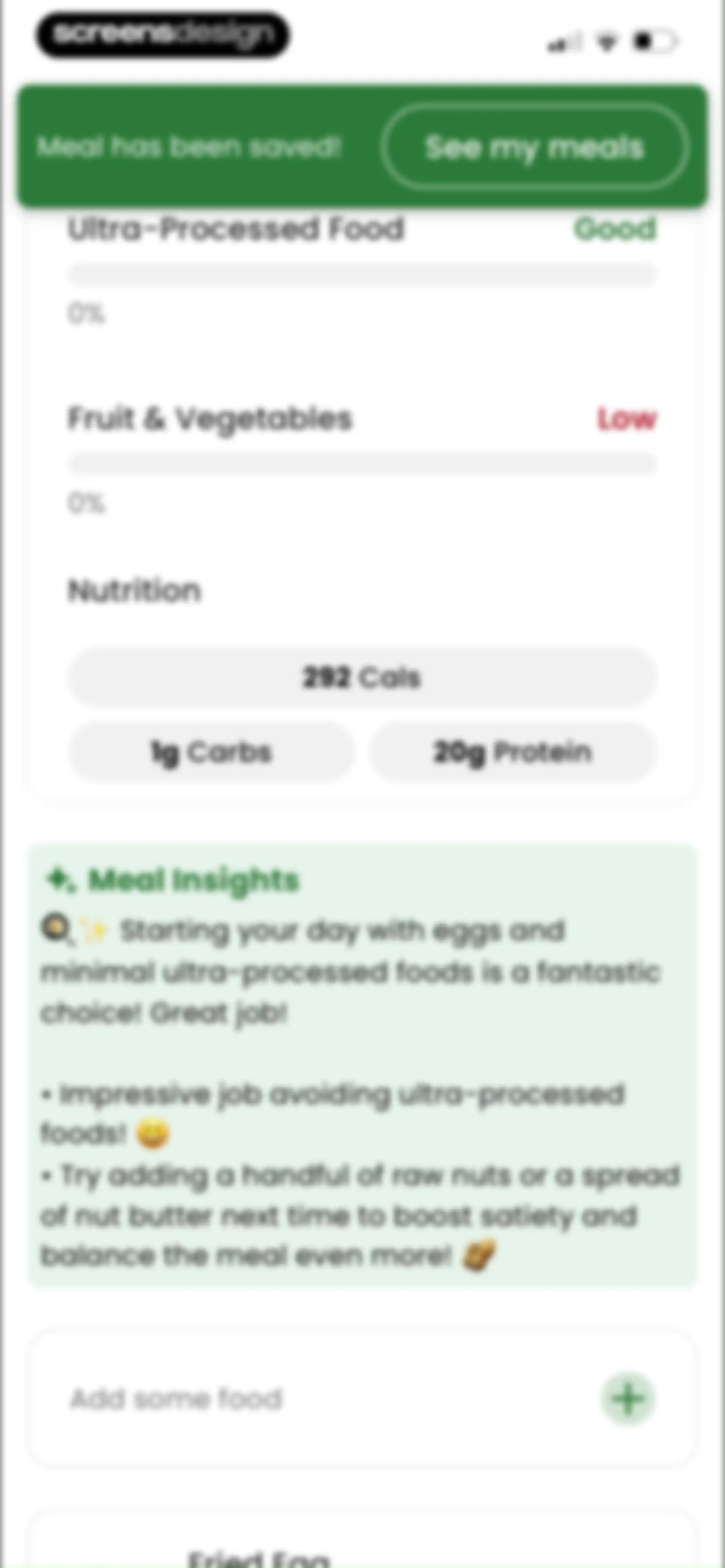 Diabetes food tracker - Gococo screen 69