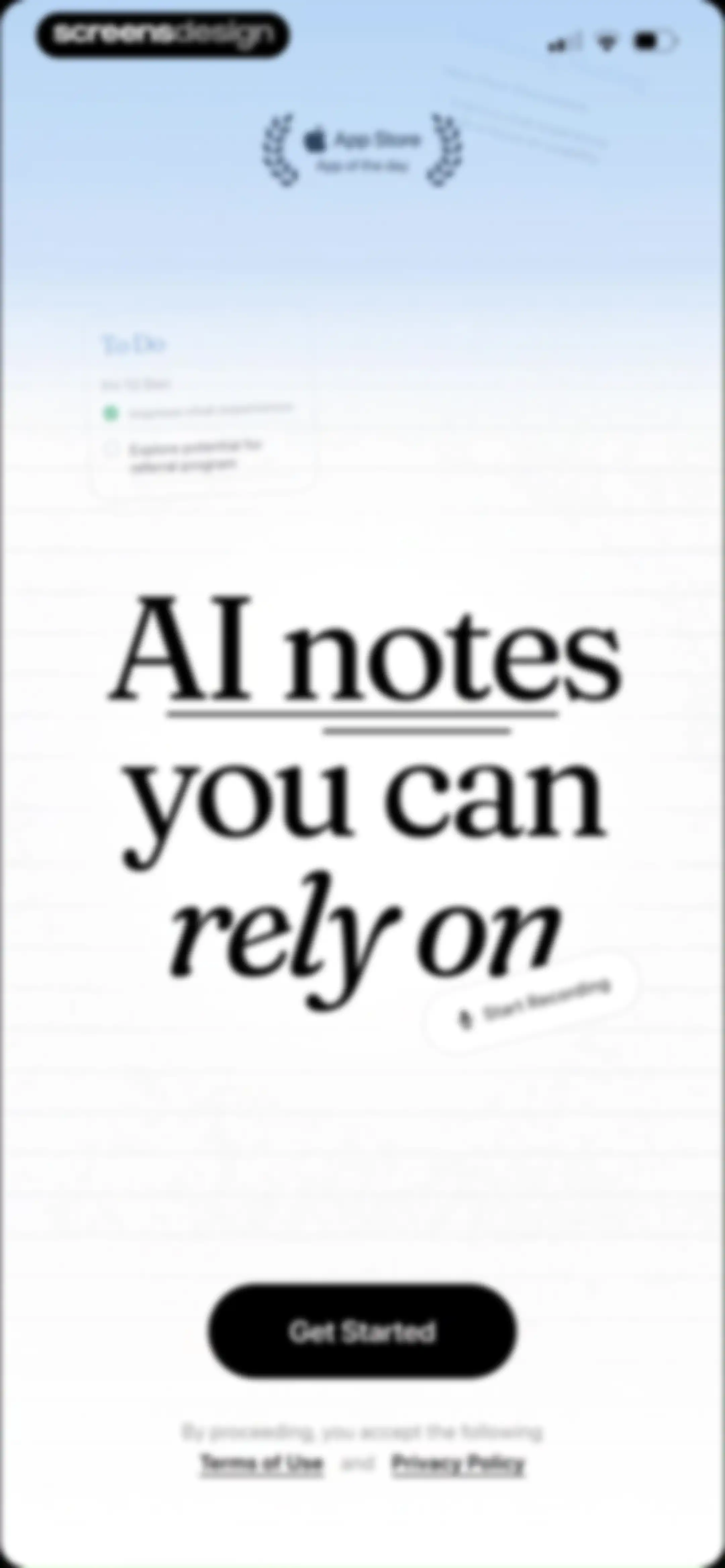 Cue: AI Note Taker & Recorder screen 3