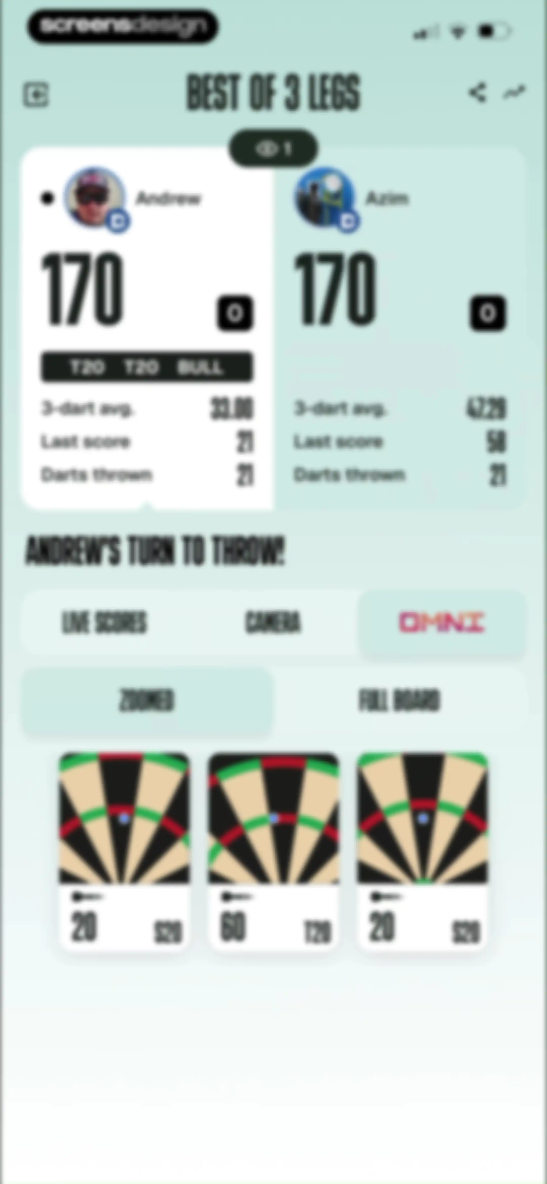 DartCounter screen 84