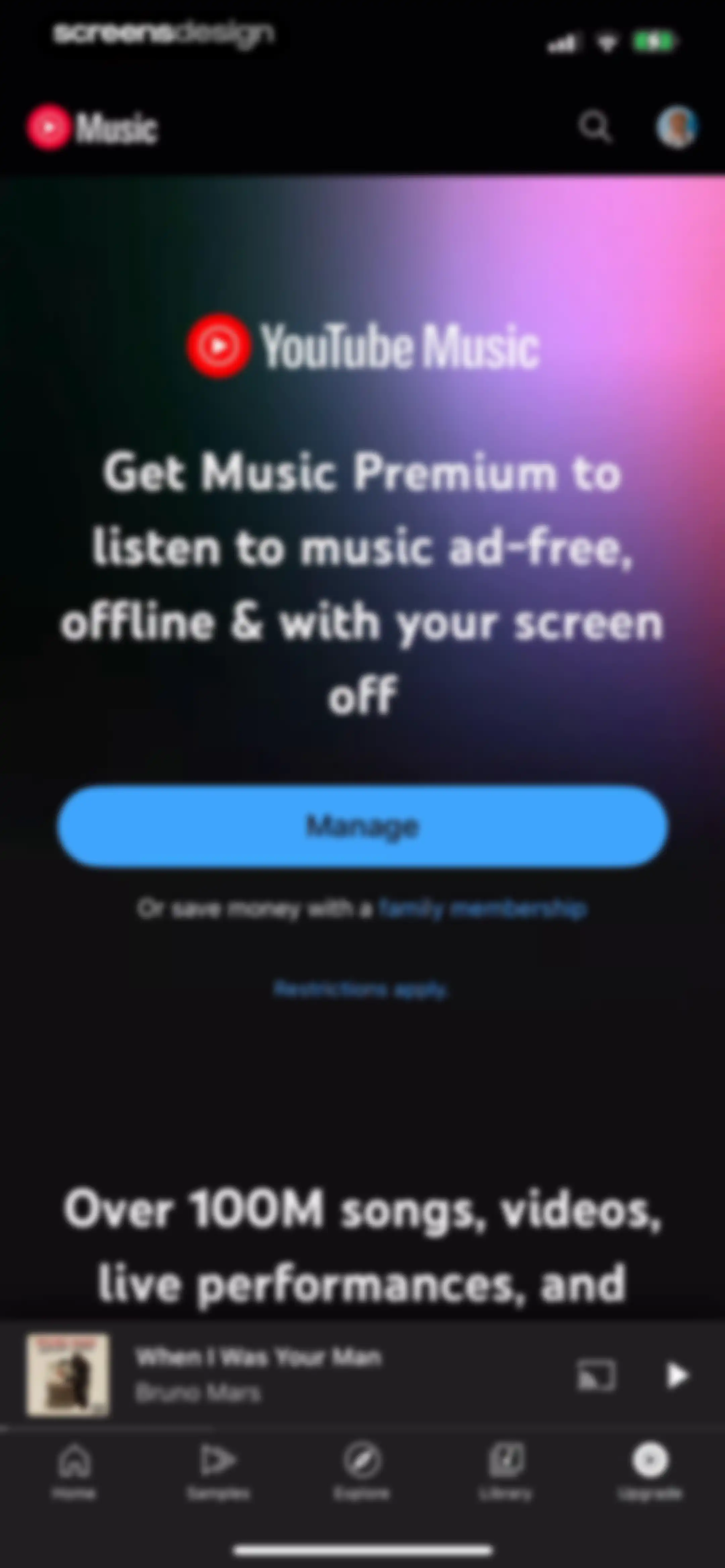 YouTube Music screen 170
