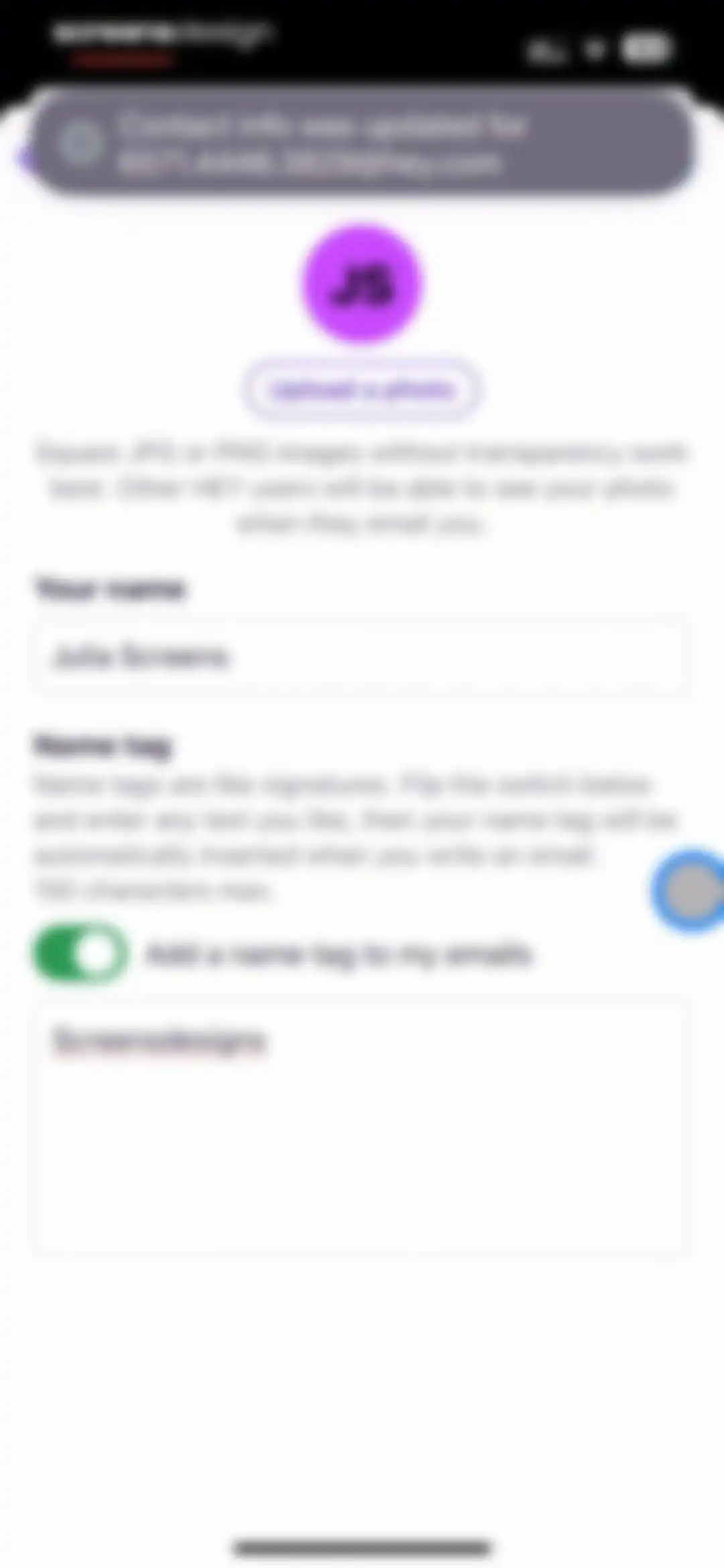 HEY Email screen 140