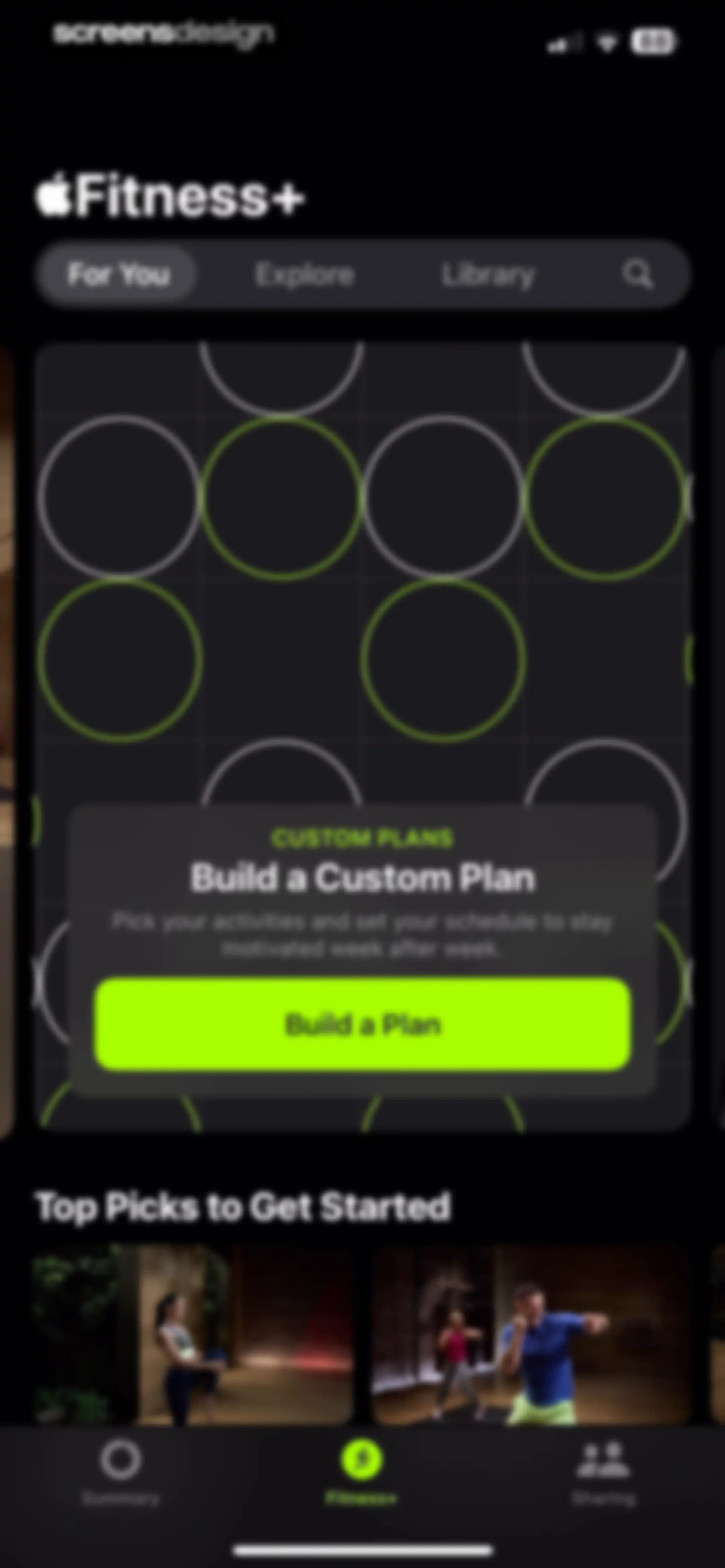 Apple Fitness screen 83